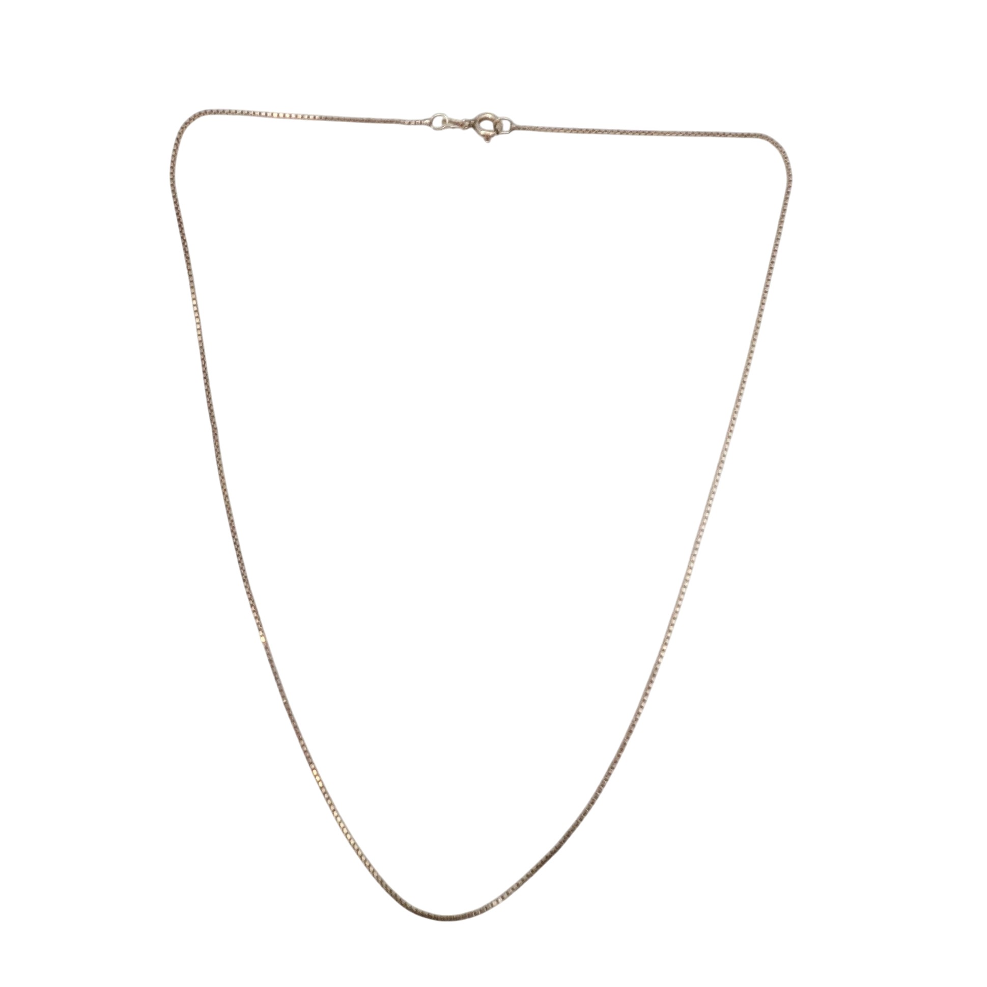 Italy Sterling Silver Box Chain Necklace
