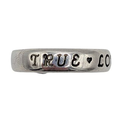 Signed Sterling Silver Love Endearment Ring Size 9.75. Signed Sterling Silver Love Endearment 