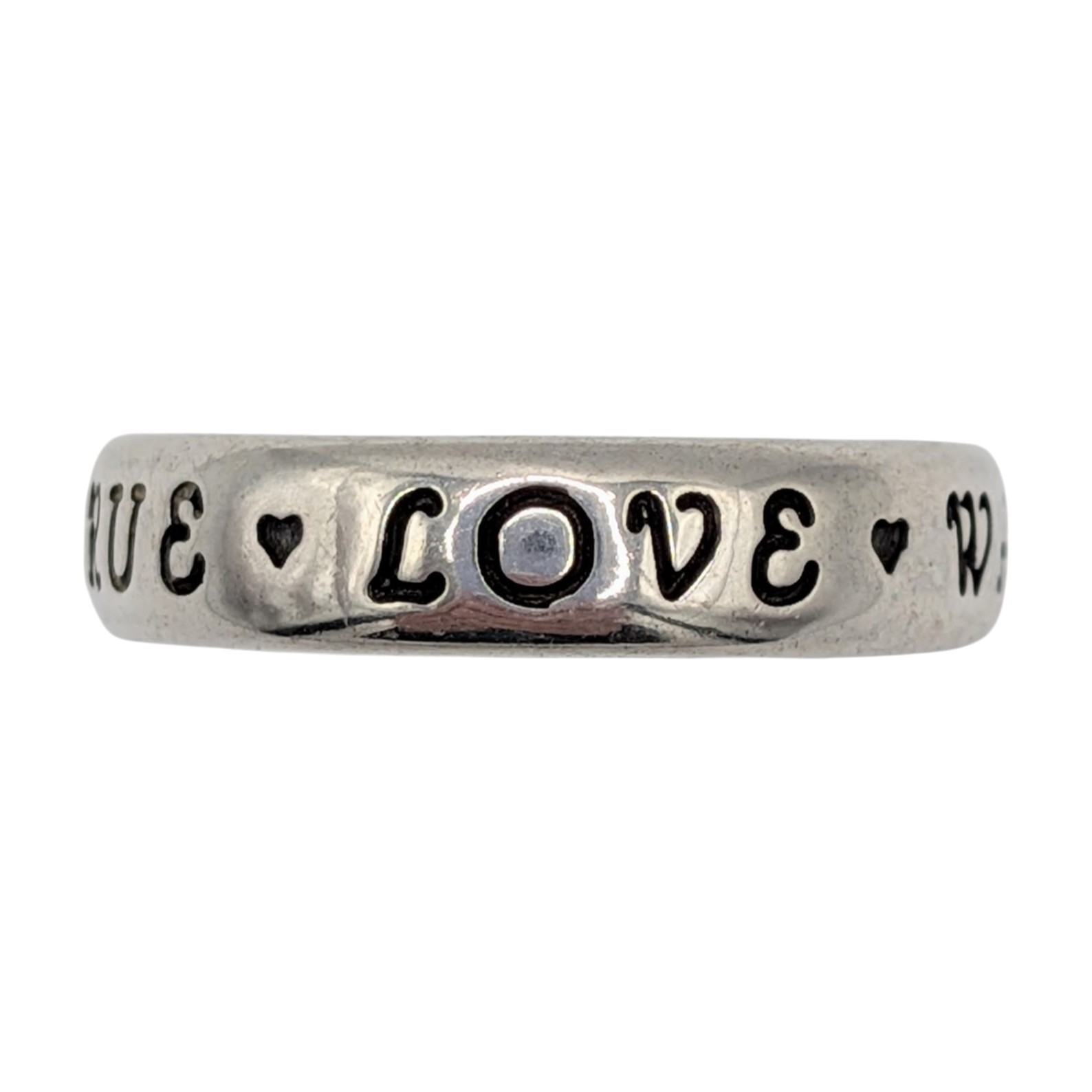 Signed Sterling Silver Love Endearment Ring Size 9.75