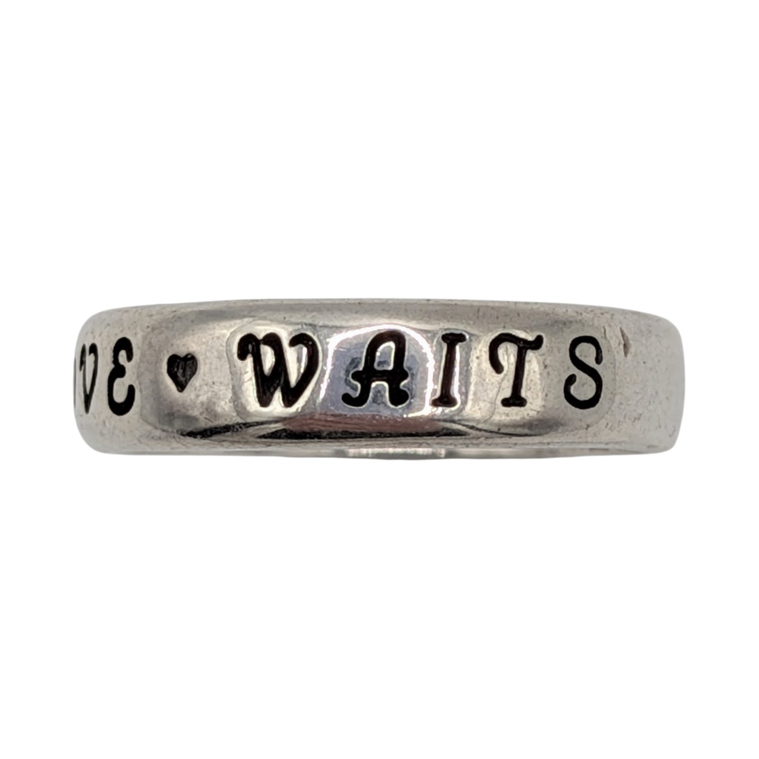 Signed Sterling Silver Love Endearment Ring Size 9.75