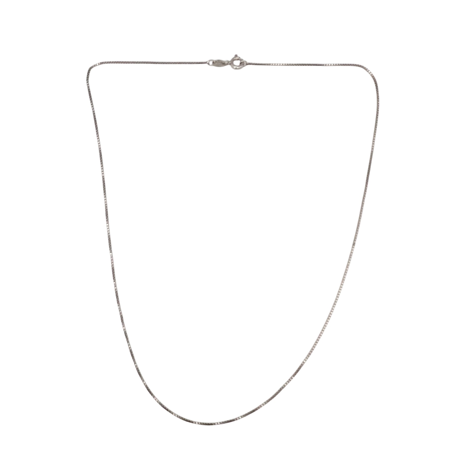 Italy Sterling Silver 1mm Box Chain Necklace