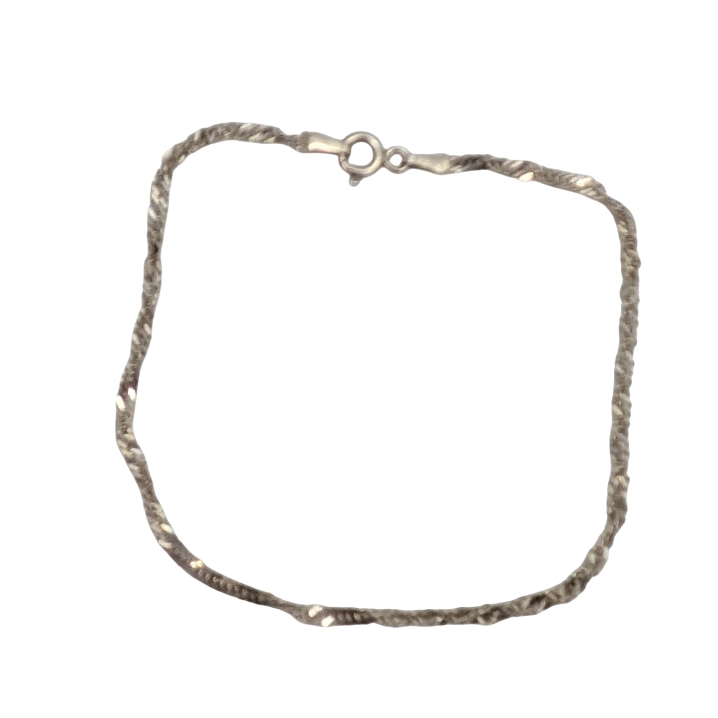 Italy Sterling Silver Twisted Herringbone Bracelet