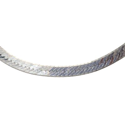 Signed Italy Sterling Silver Herringbone Chain Bracelet. Signed Italy Sterling Silver 4mm 
