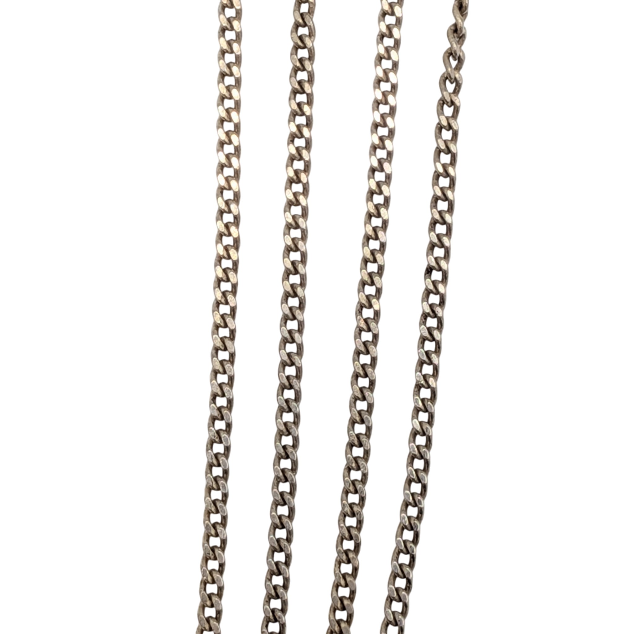 Signed Italy Sterling Silver Curb Chain Necklace
