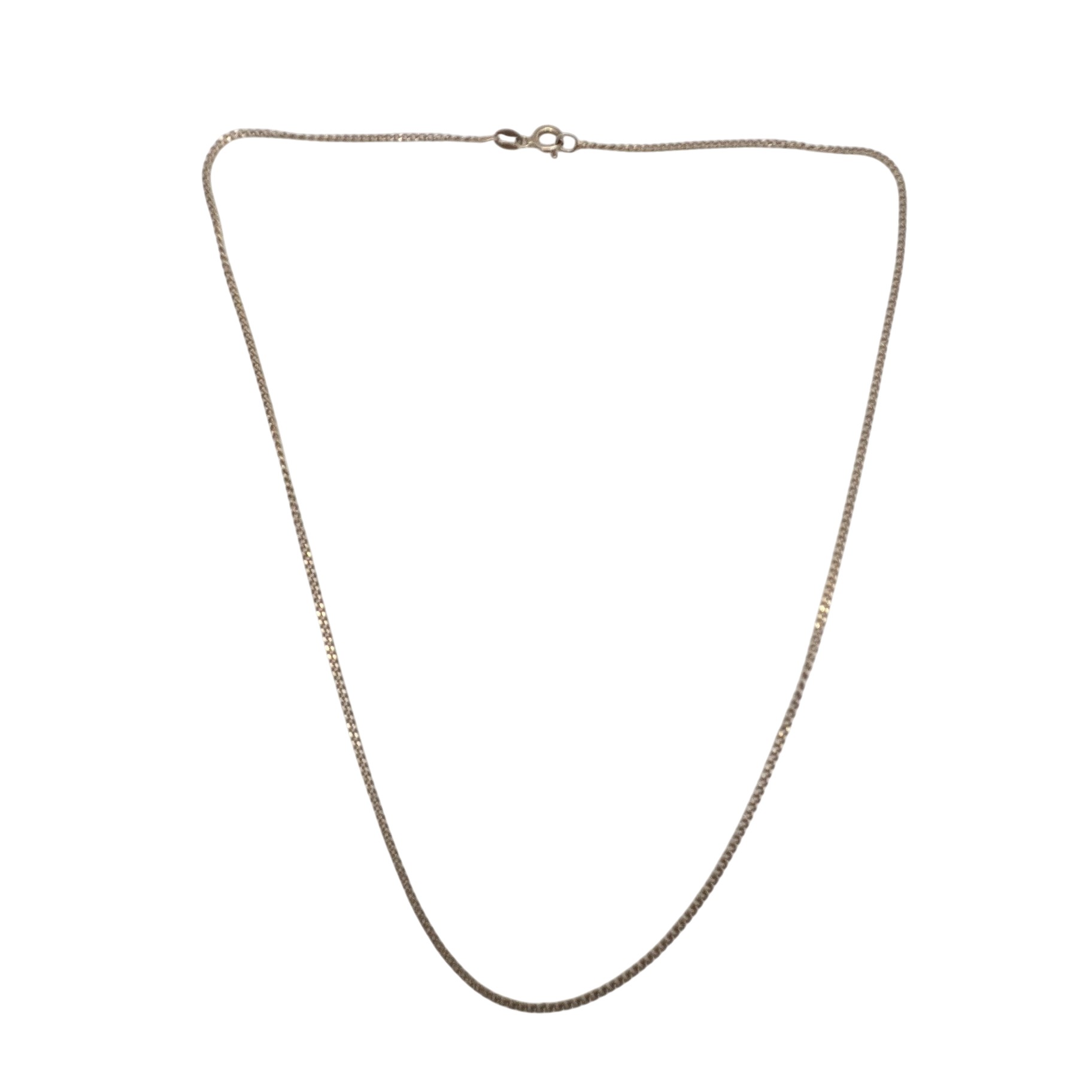 Signed Italy Sterling Silver Curb Chain Necklace