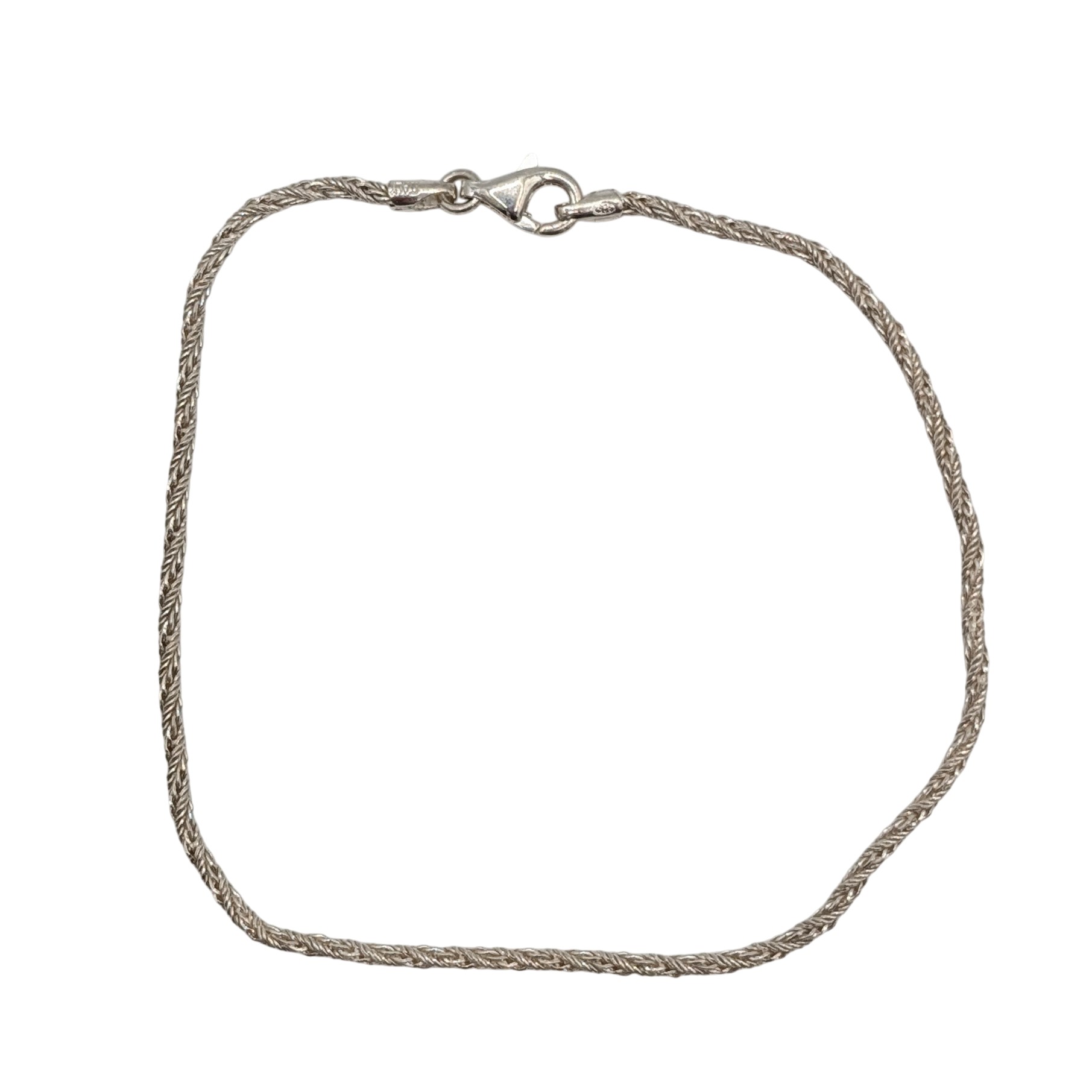 Italy Sterling Silver Rope Chain Bracelet