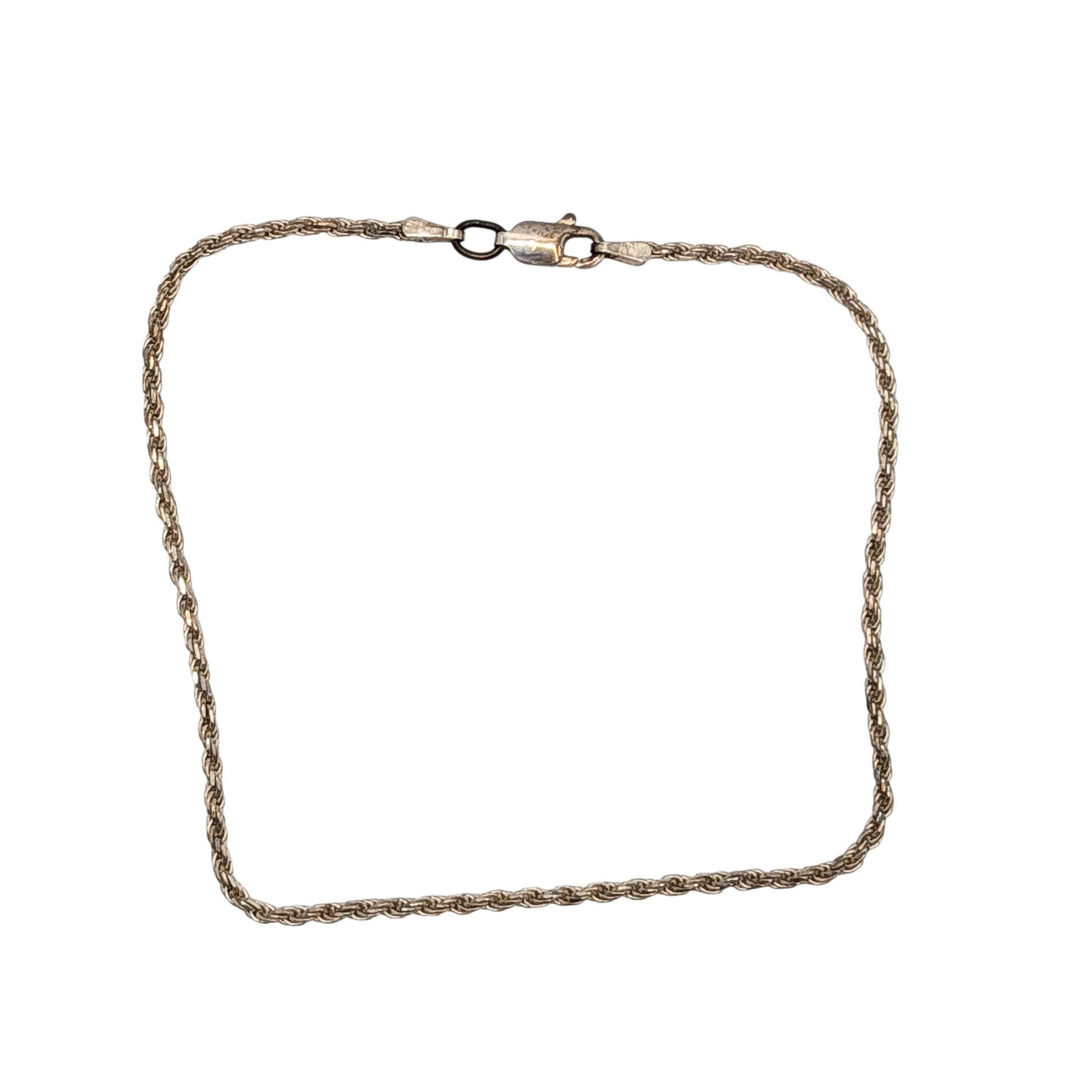 Signed Italy Sterling Silver Rope Chain Bracelet