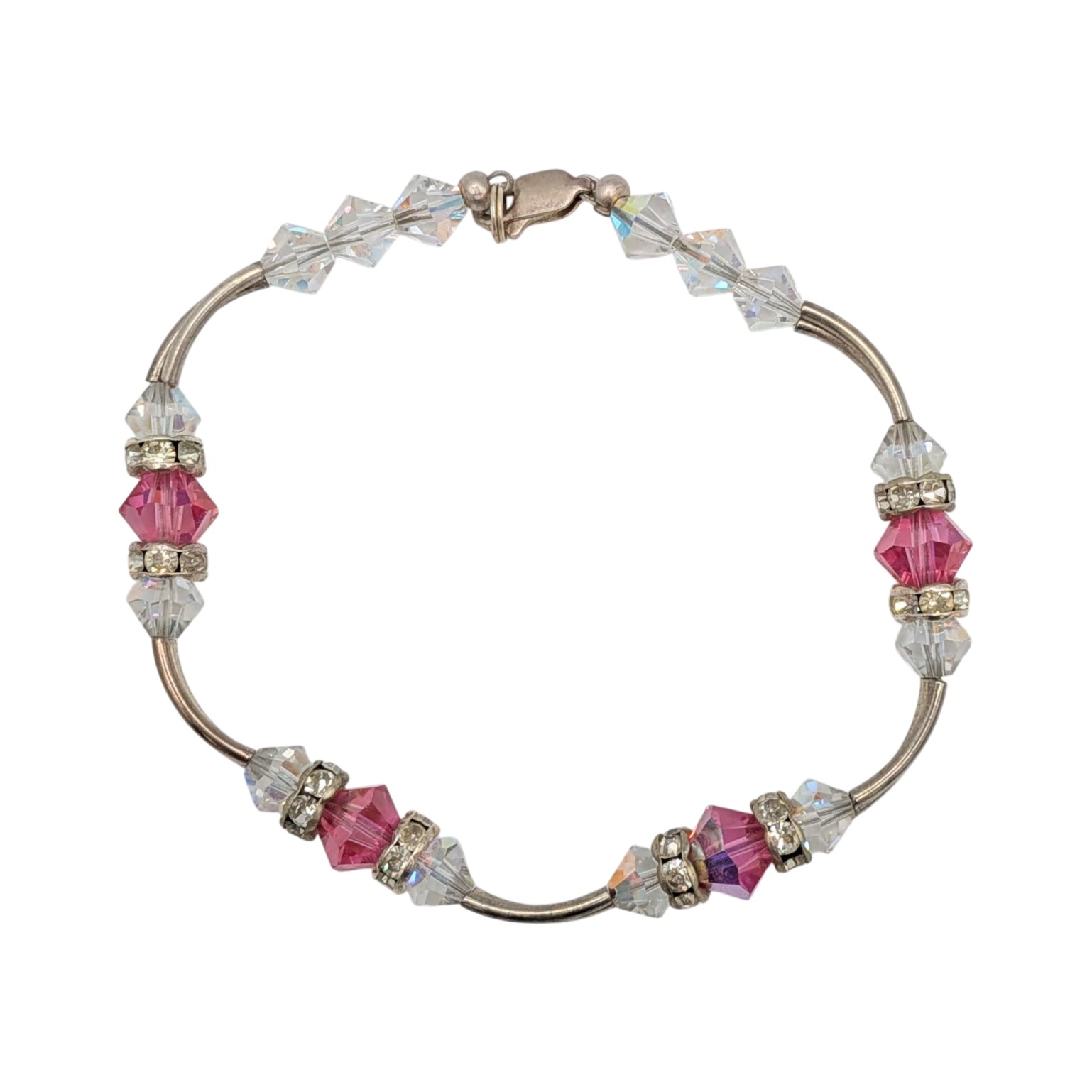 Sterling Silver Beaded CZ Bracelet