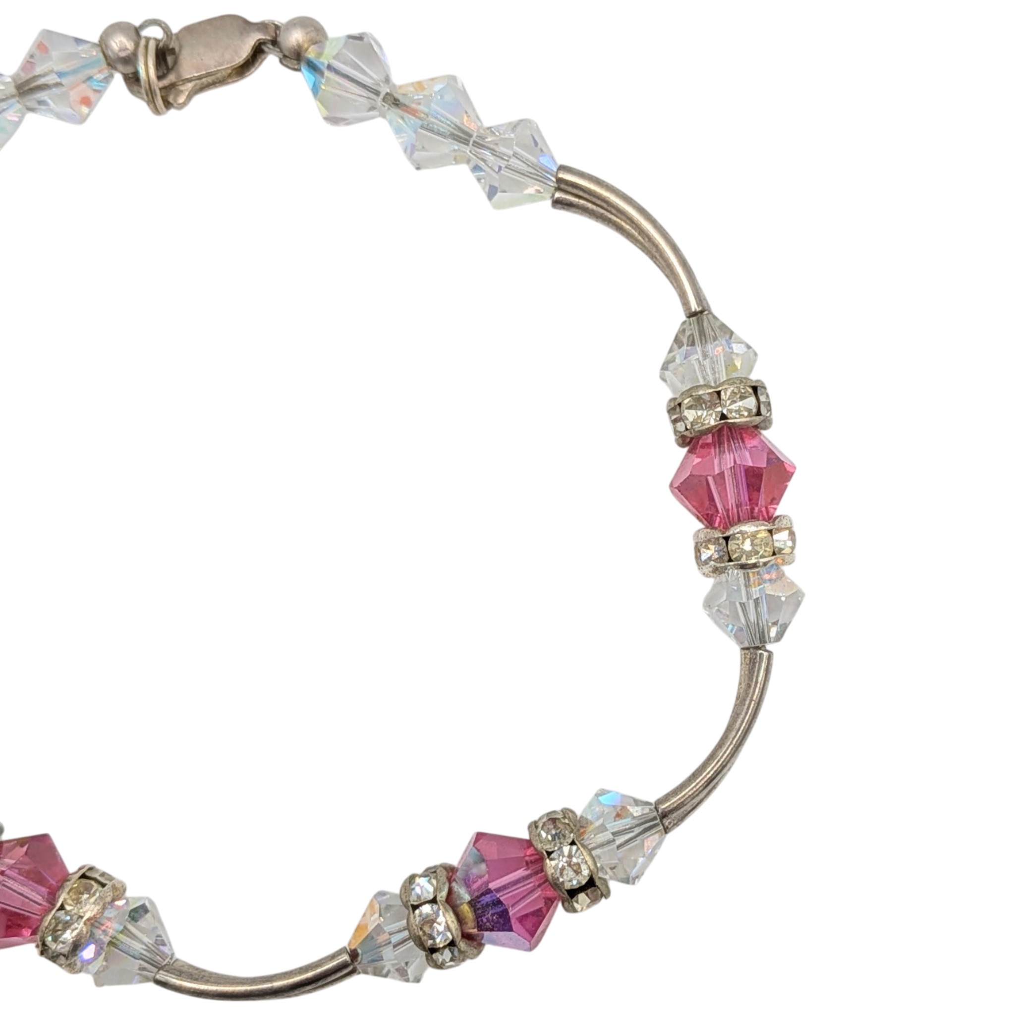Sterling Silver Beaded CZ Bracelet
