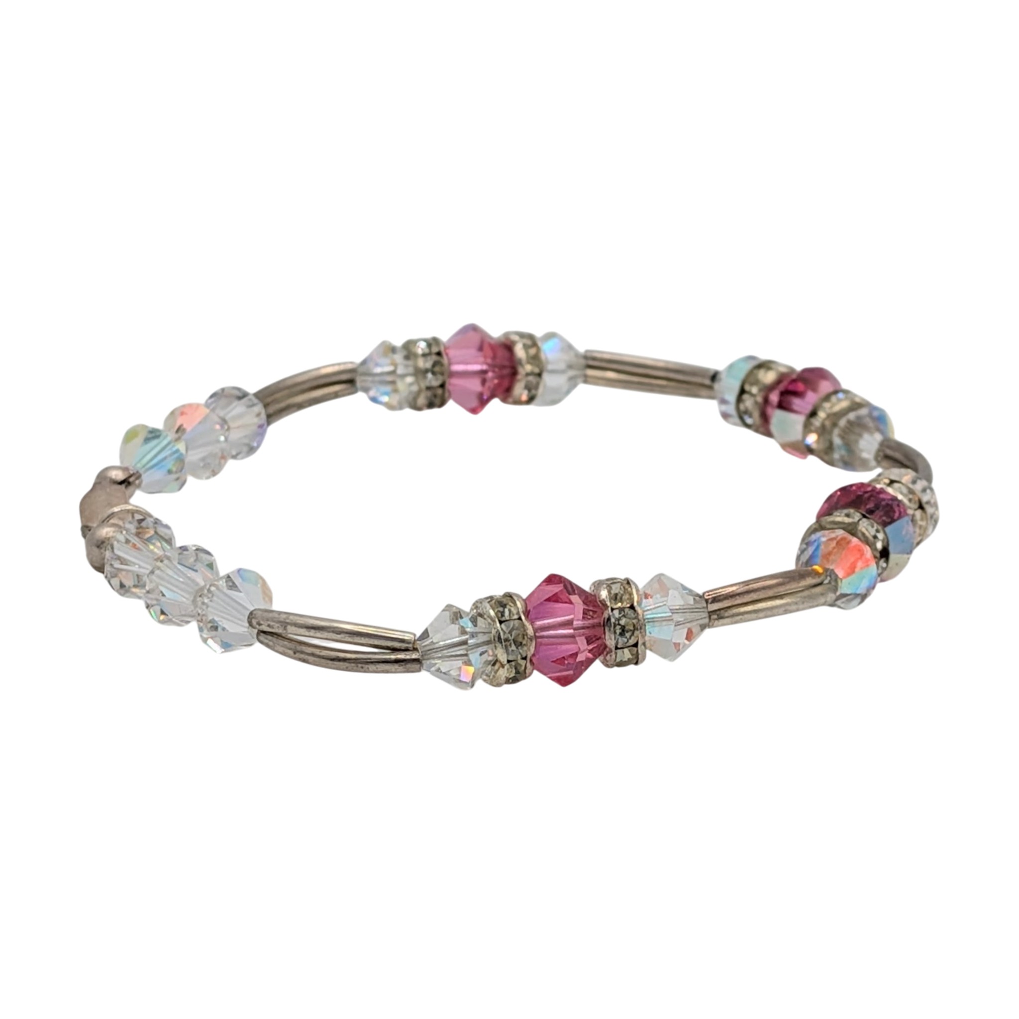 Sterling Silver Beaded CZ Bracelet