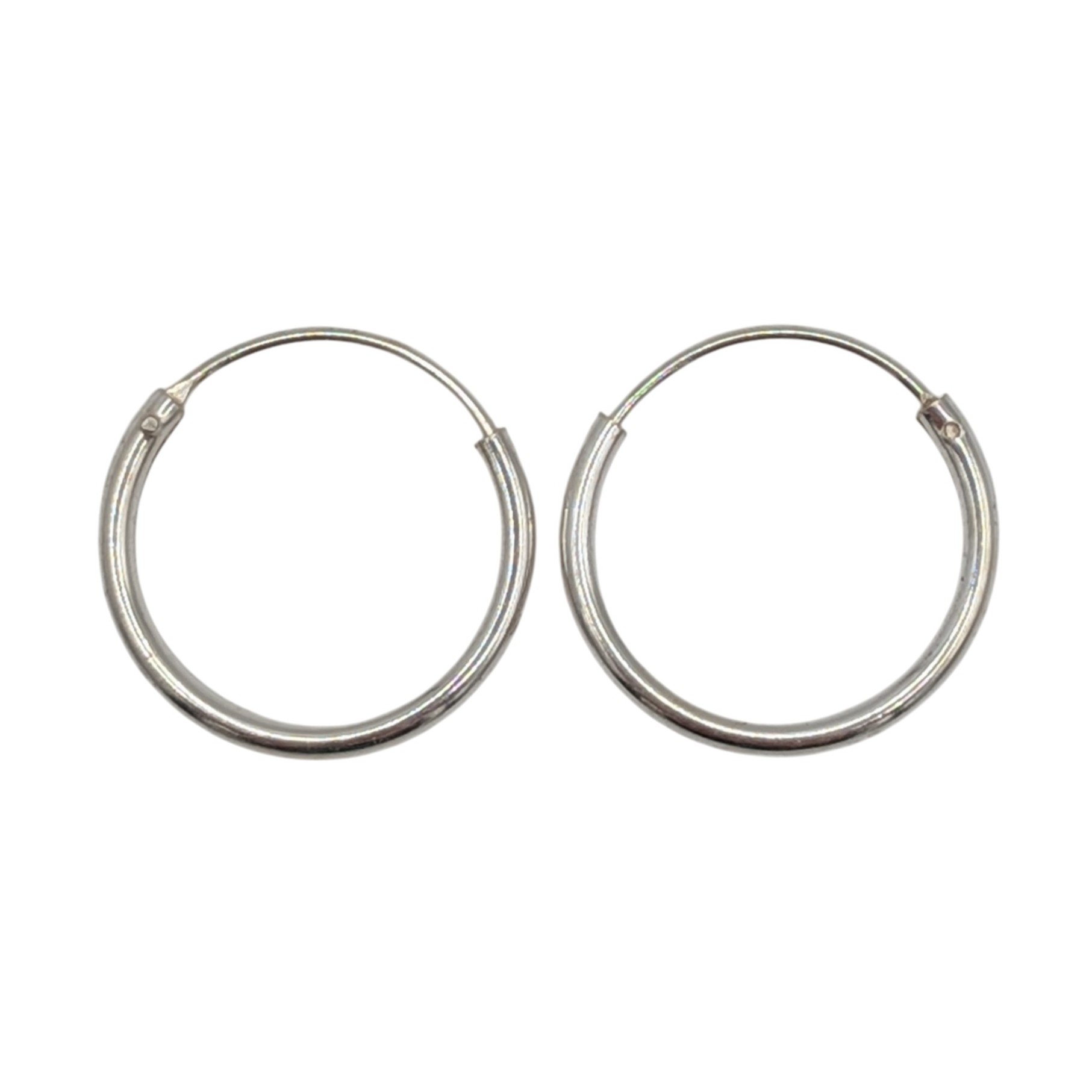 Signed Sterling Silver Small Hoop Earrings