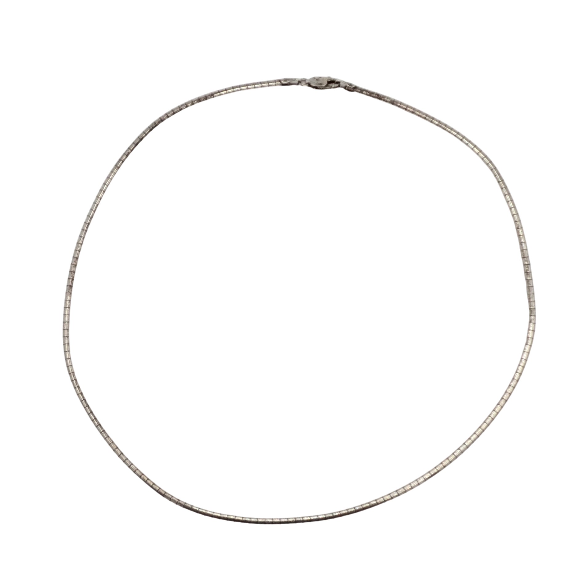 Signed Sterling Silver Omega Chain Necklace