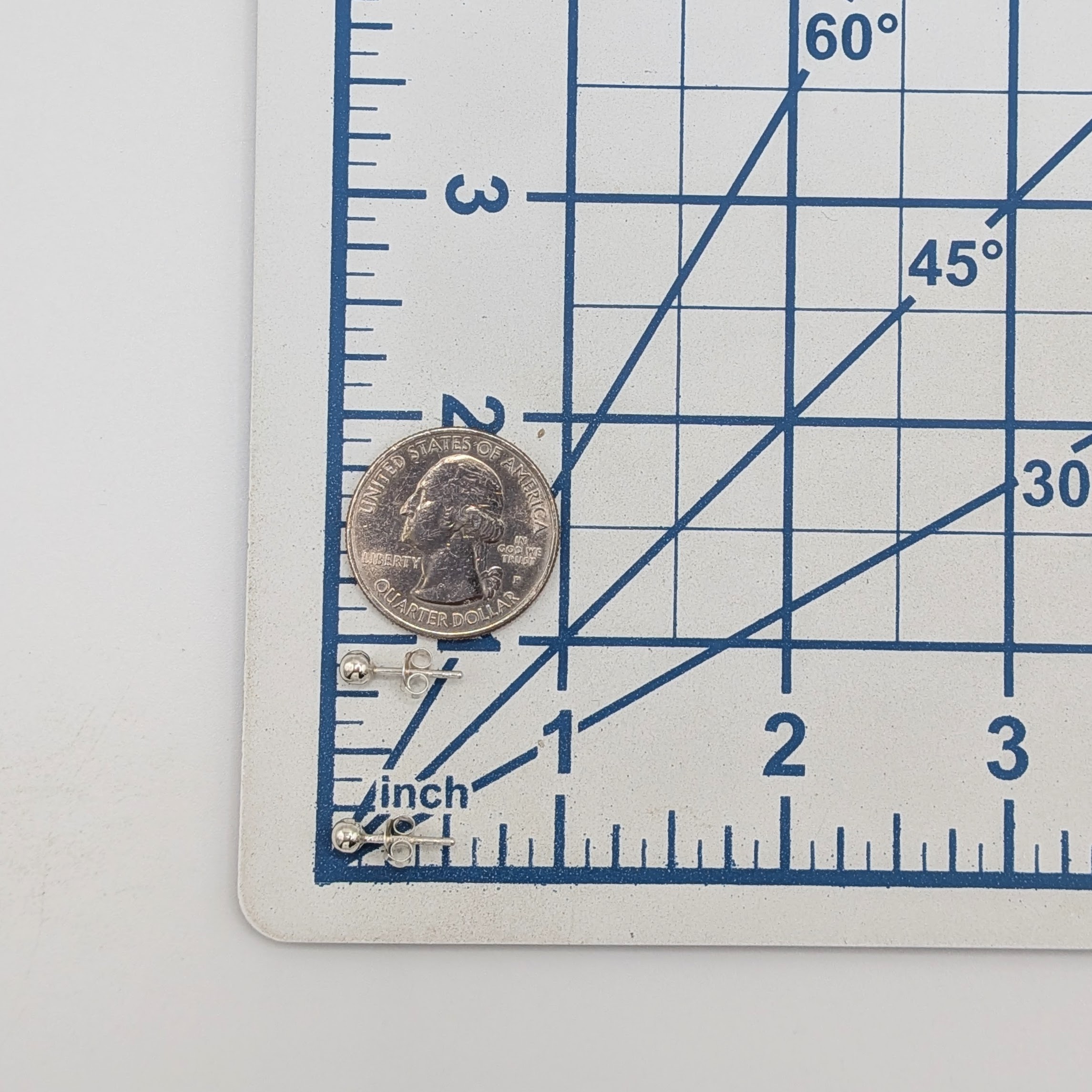 Signed Sterling Silver Ball Stud Earrings