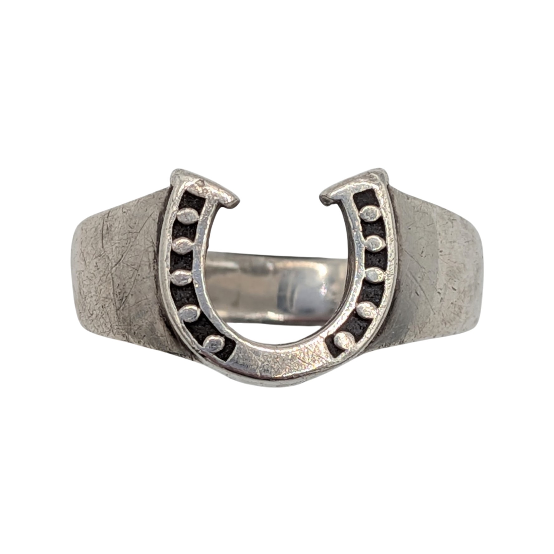 Signed Sterling Silver Horseshoe Ring Size 8.5
