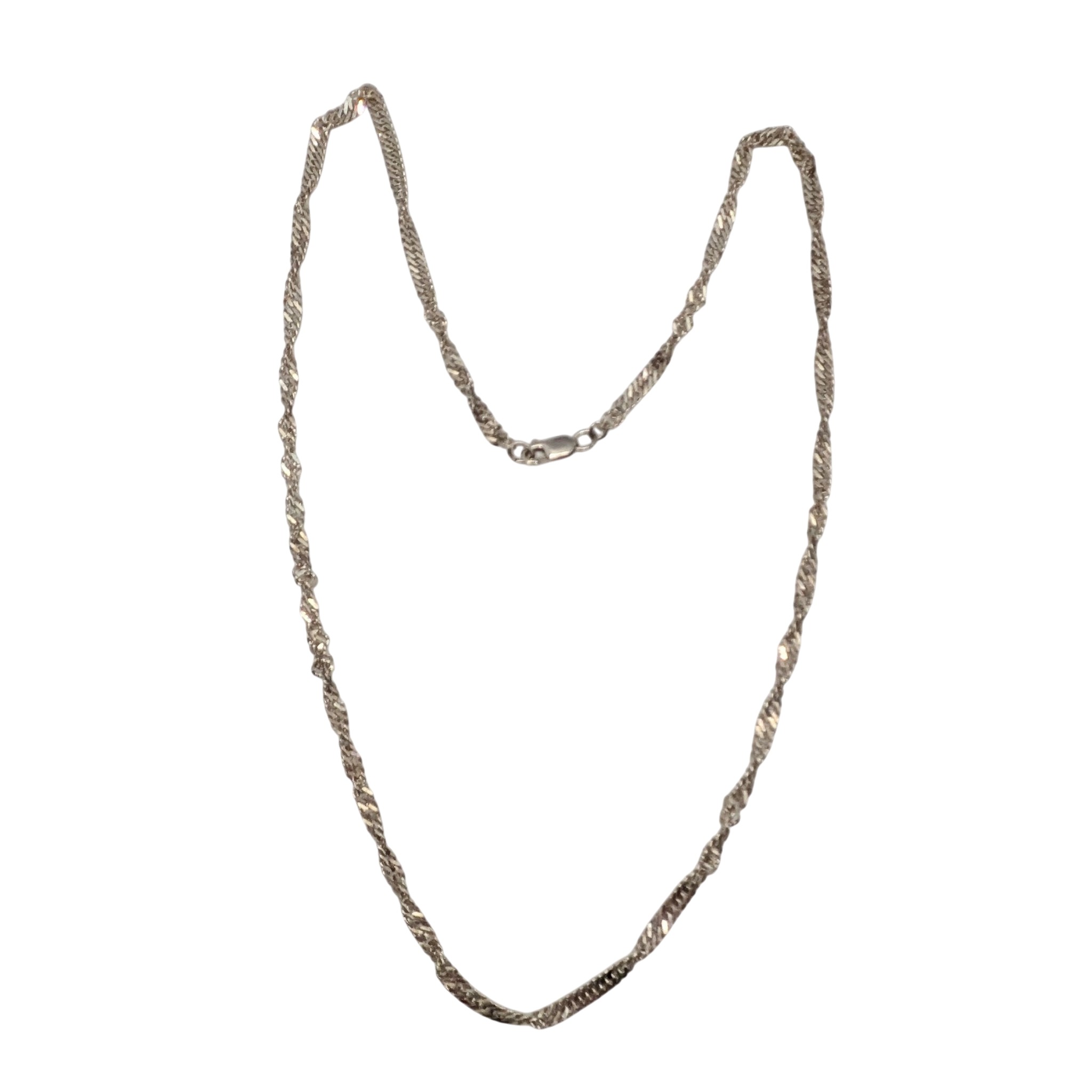 Sterling Silver Twisted Herringbone Necklace