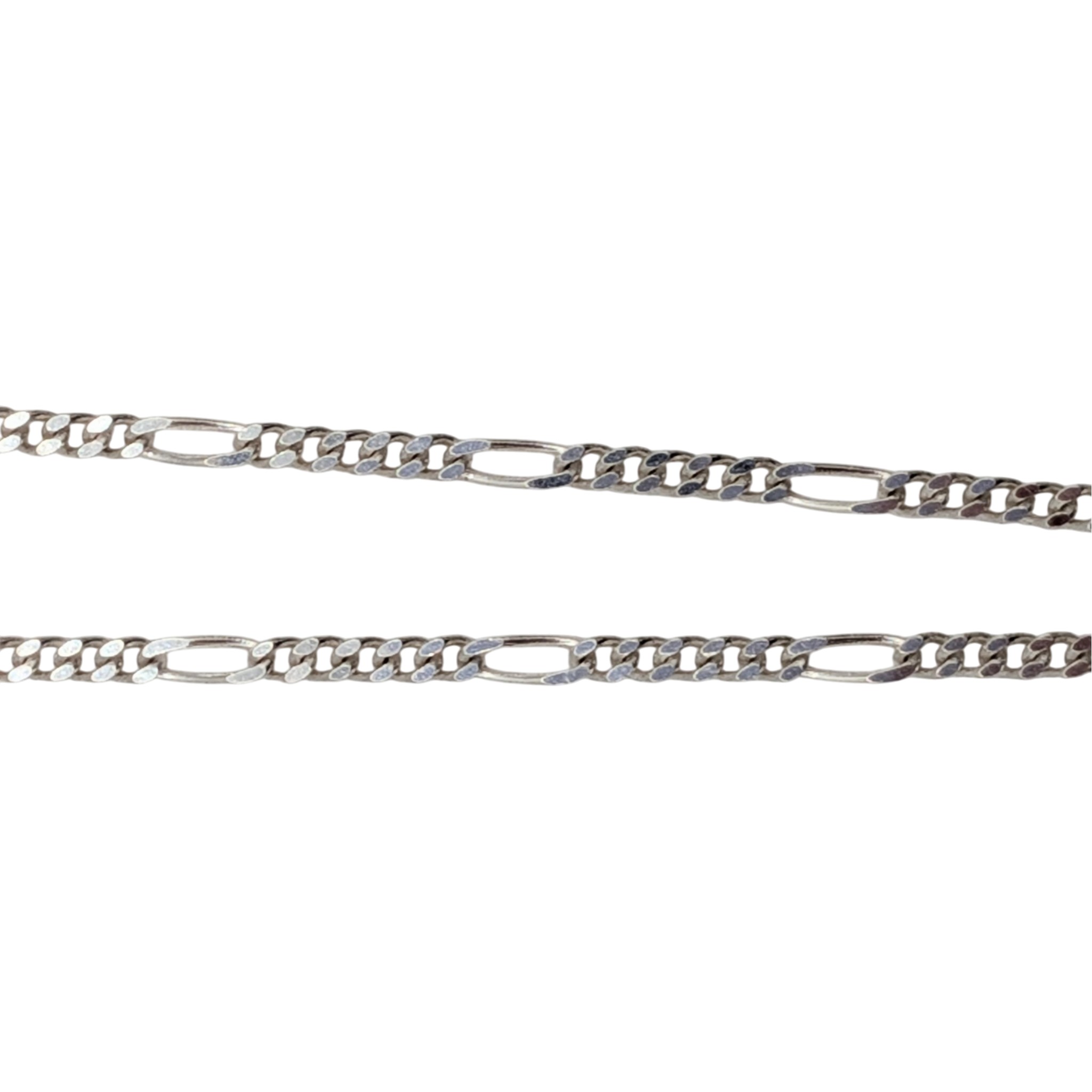 Italy Sterling Silver Figaro Chain Bracelet