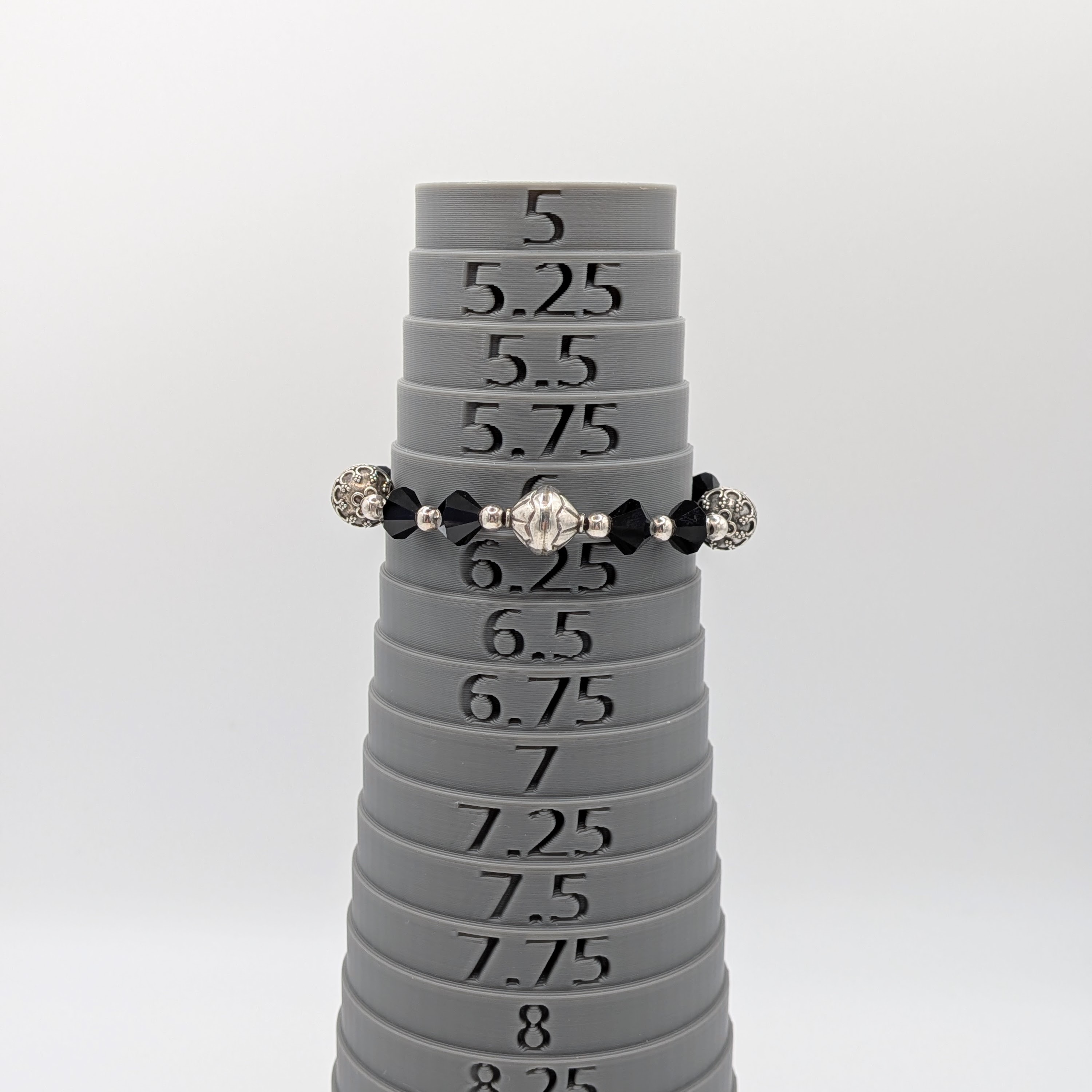Sterling Silver Beaded Toggle Clasp Bracelet
