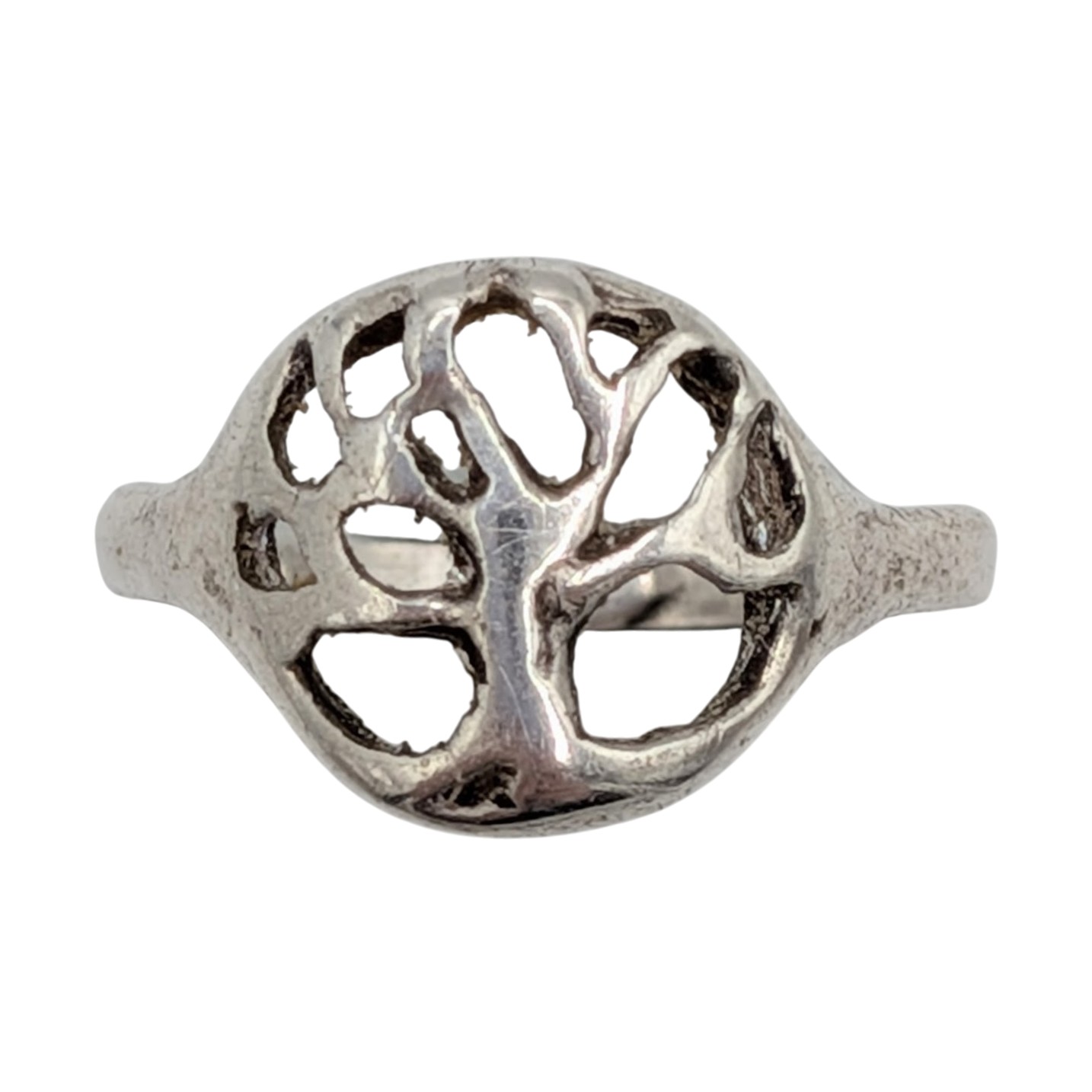 Vintage Sterling Silver Tree of Life Ring Size 3.5