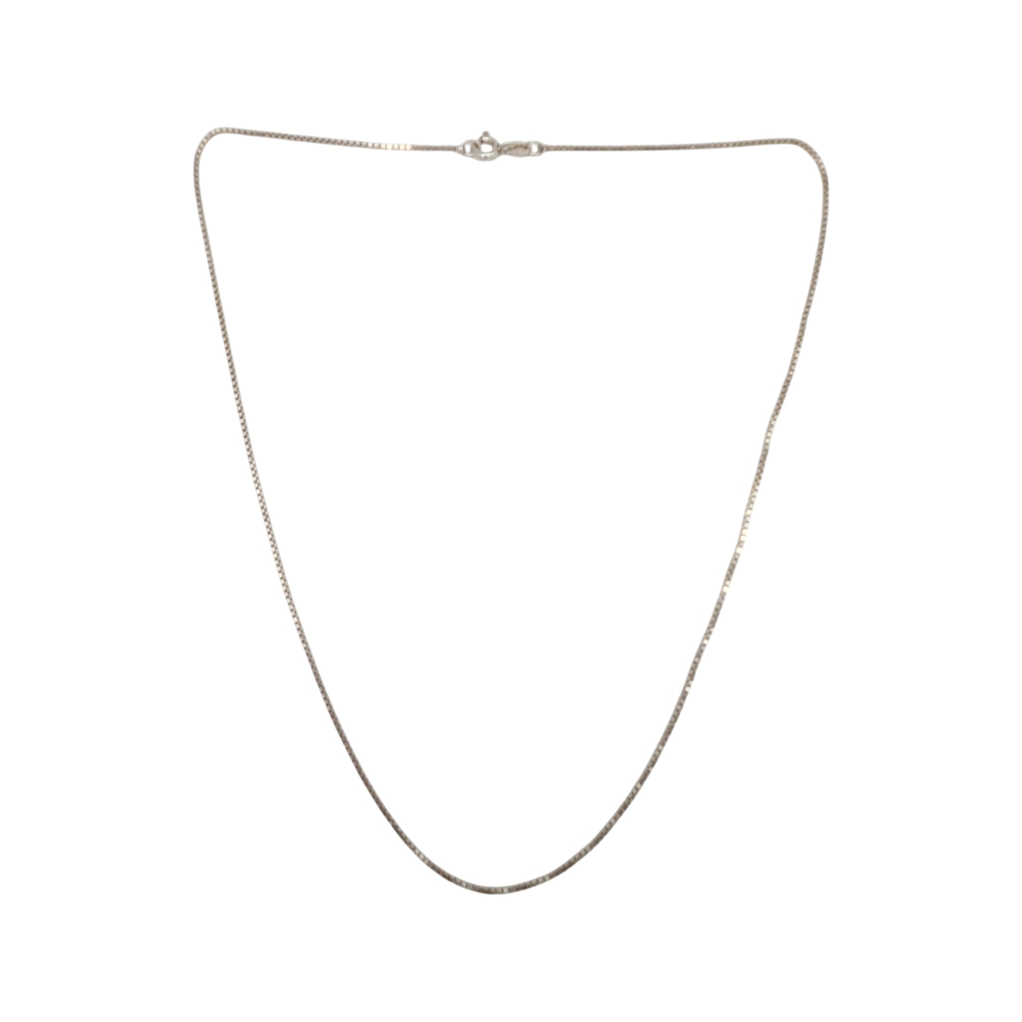 Italy Sterling Silver Box Chain Necklace