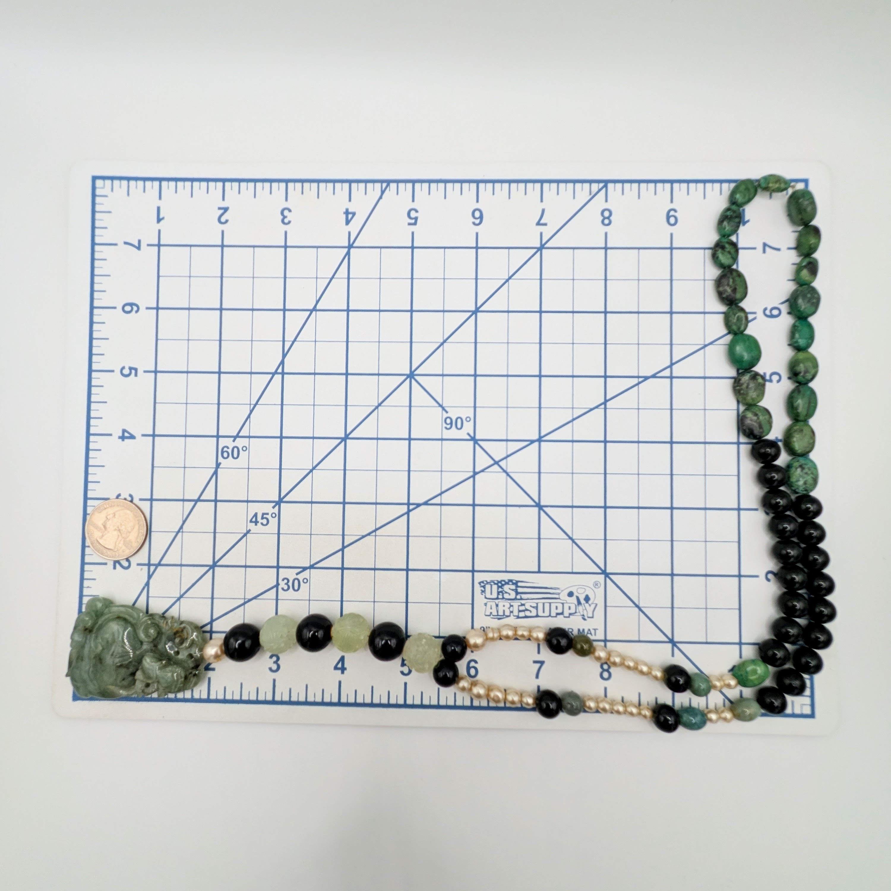Chinese Export Hand Carved Jadeite Beaded Necklace