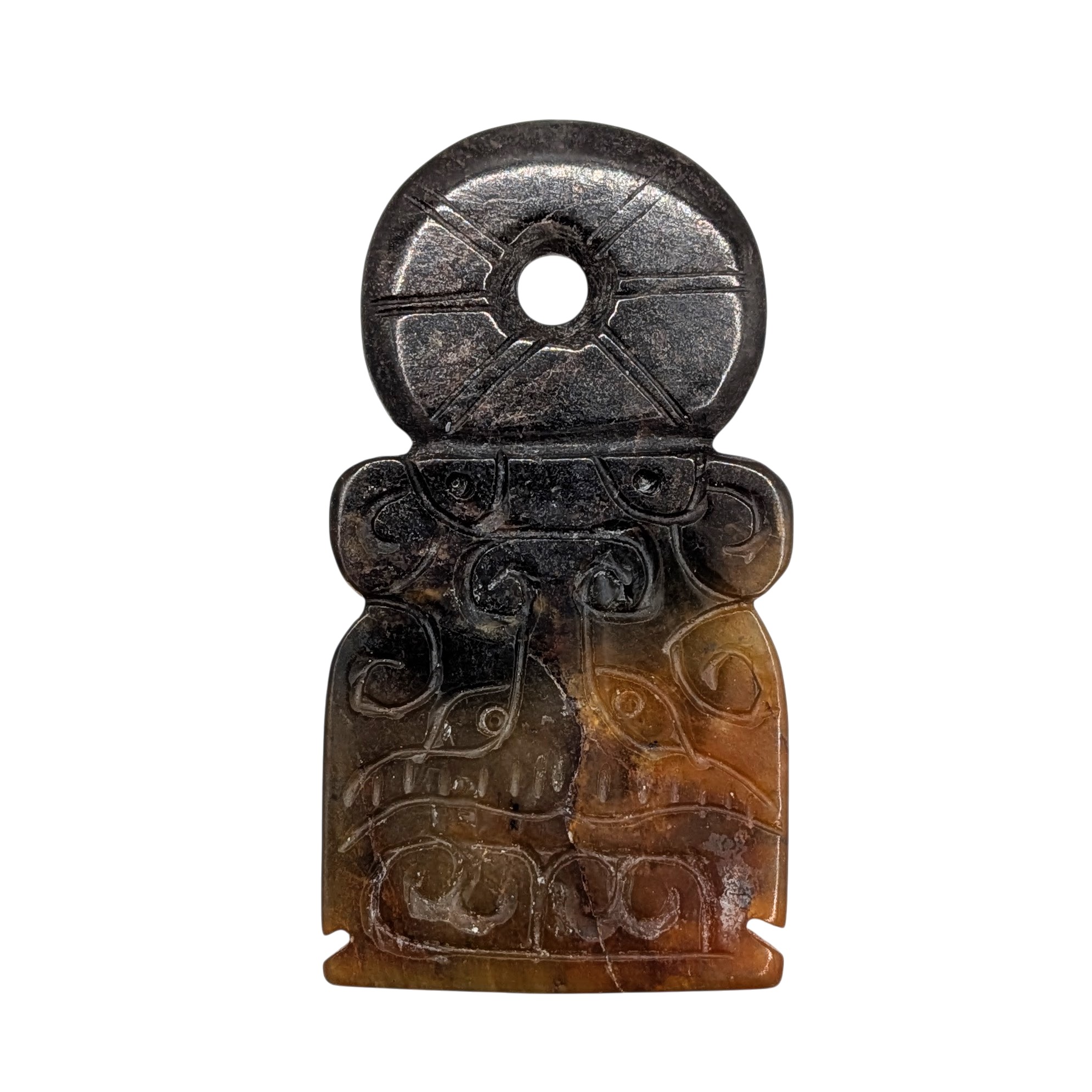 Chinese Export Hand Carved Agate Oxen Pendant