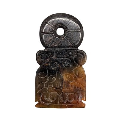 Chinese Export Hand Carved Agate Oxen Pendant. 23g