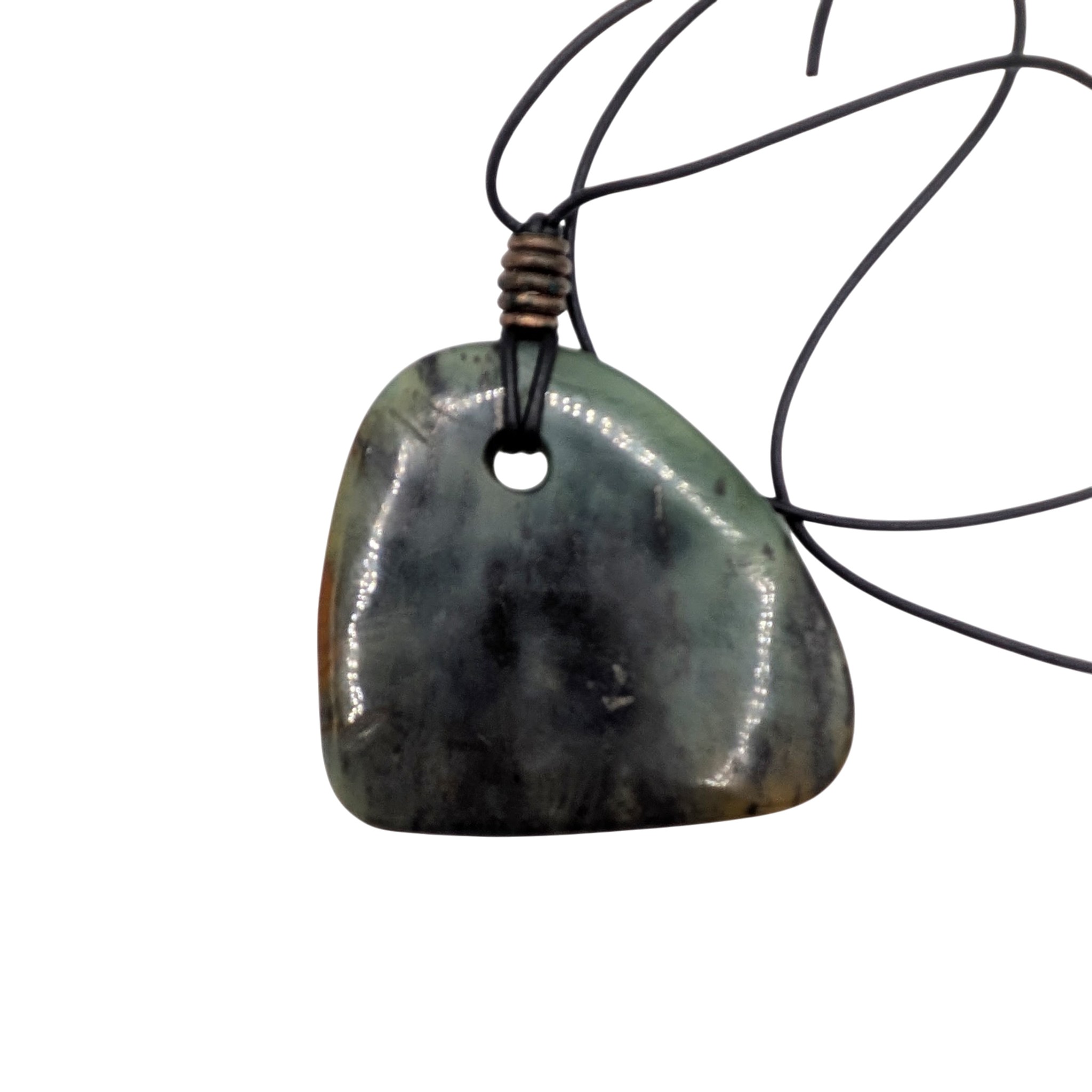 Chinese Export Gold Tone Moss Agate Cloisonne Enamel Dragon Necklace