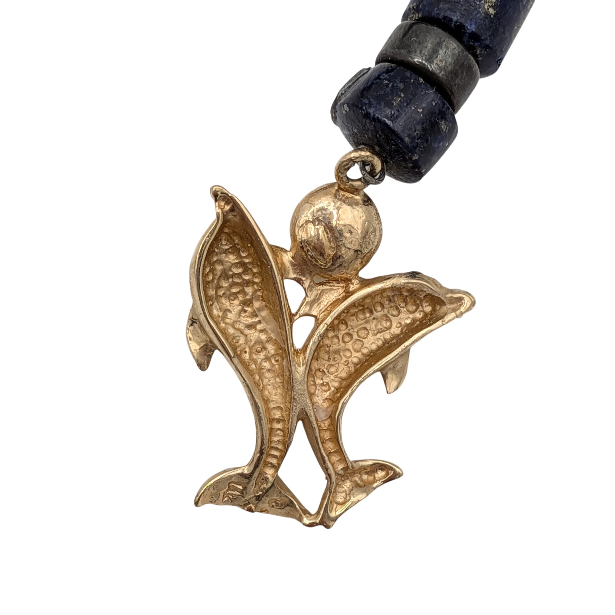 Gold Tone Silver Tone Multi-Stone Beaded Dolphin Charm Necklace