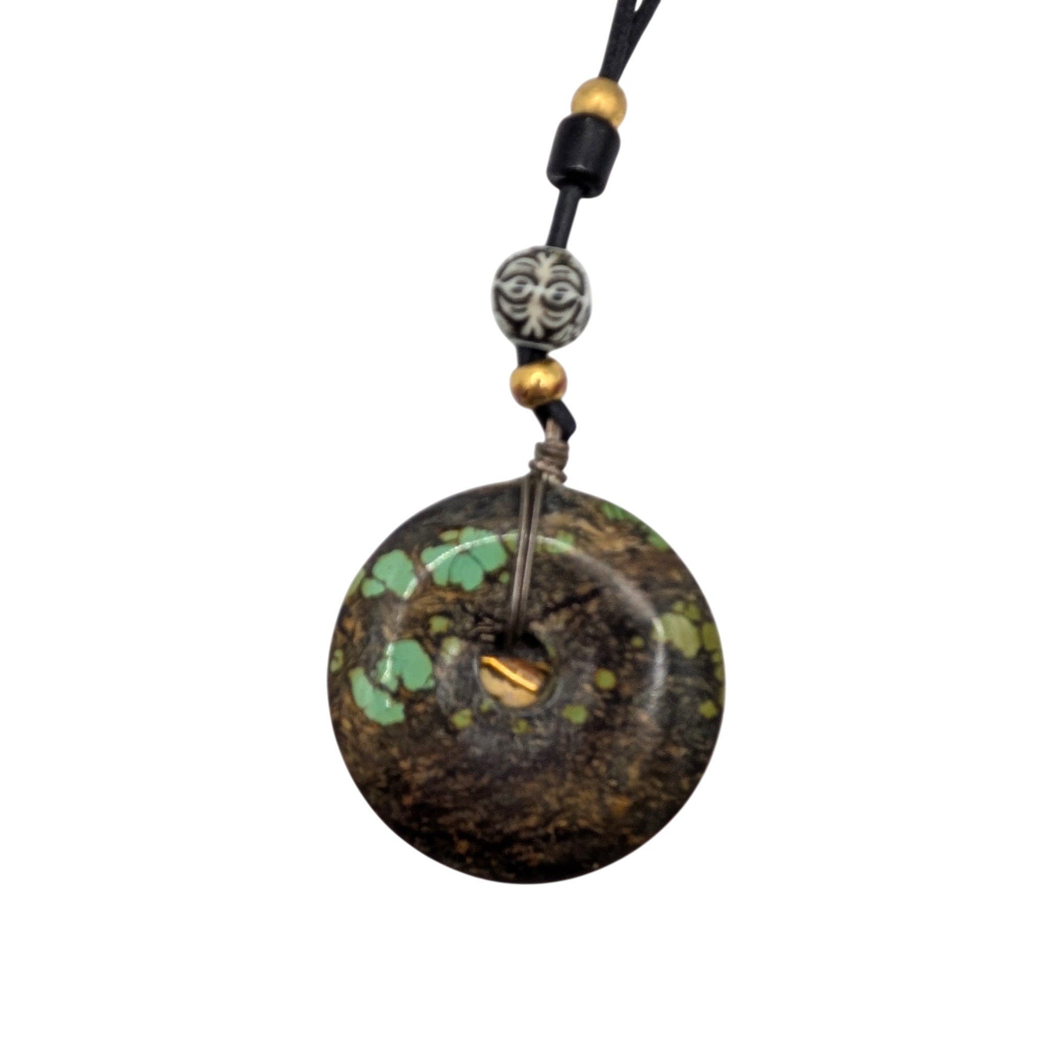 Handmade Sterling Silver Gold Tone Turquoise Glass Cloisonne Enamel Dog Necklace