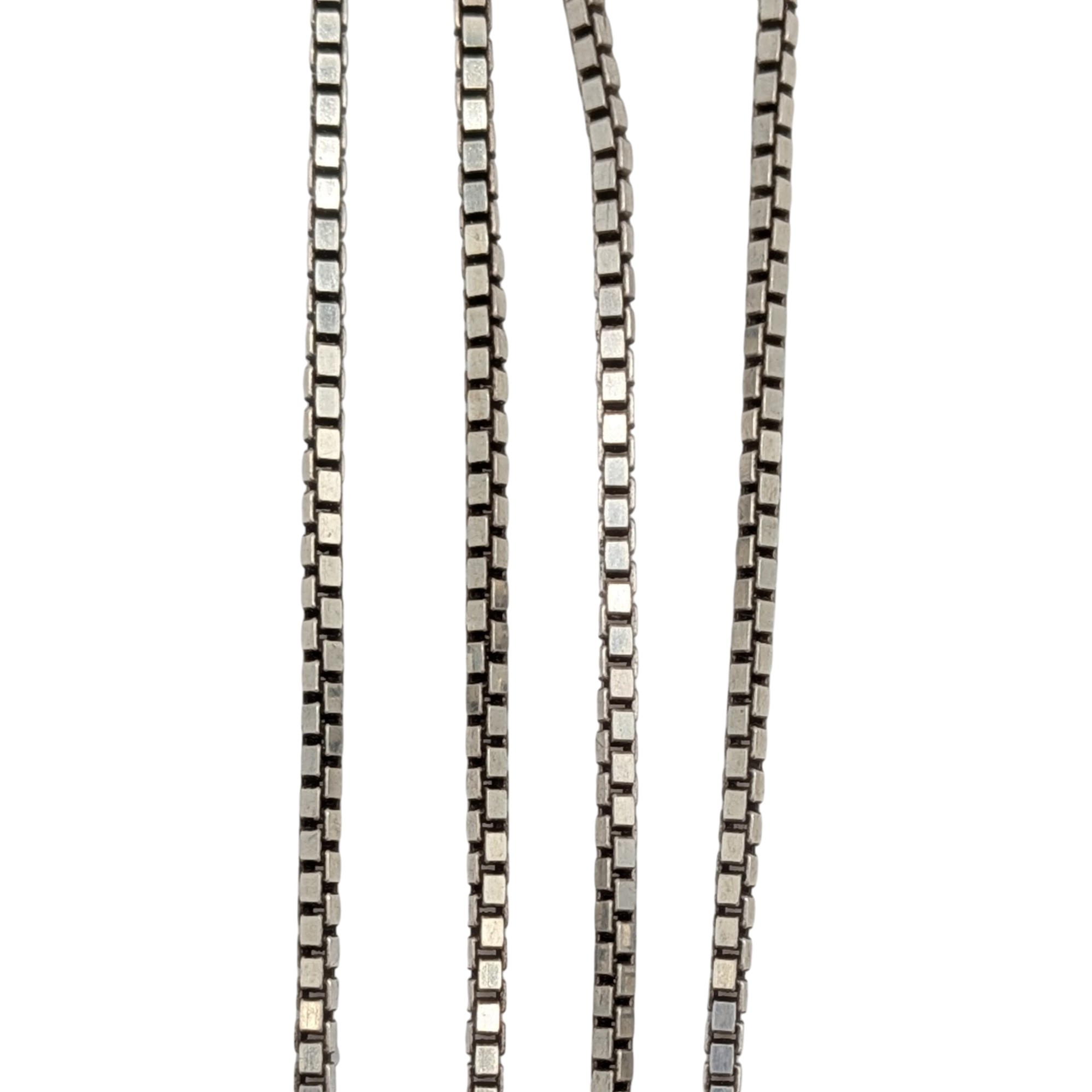 Signed Italy Sterling Silver Box Chain Necklace