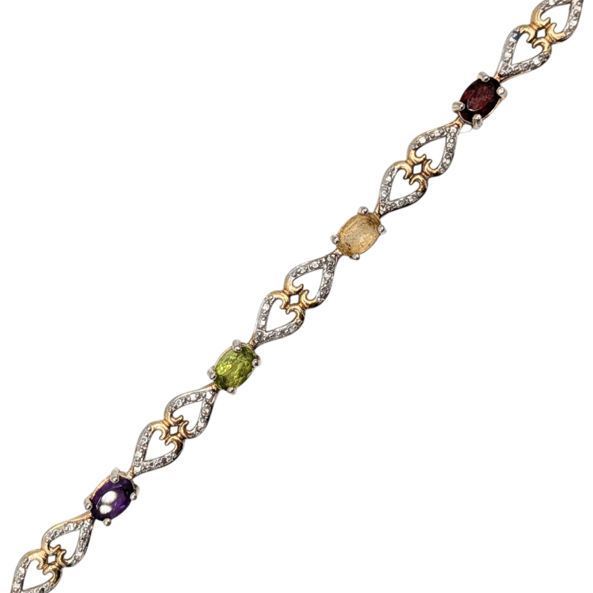 Ross Simons Gold Over Silver Multi-Stone Heart Tennis Bracelet