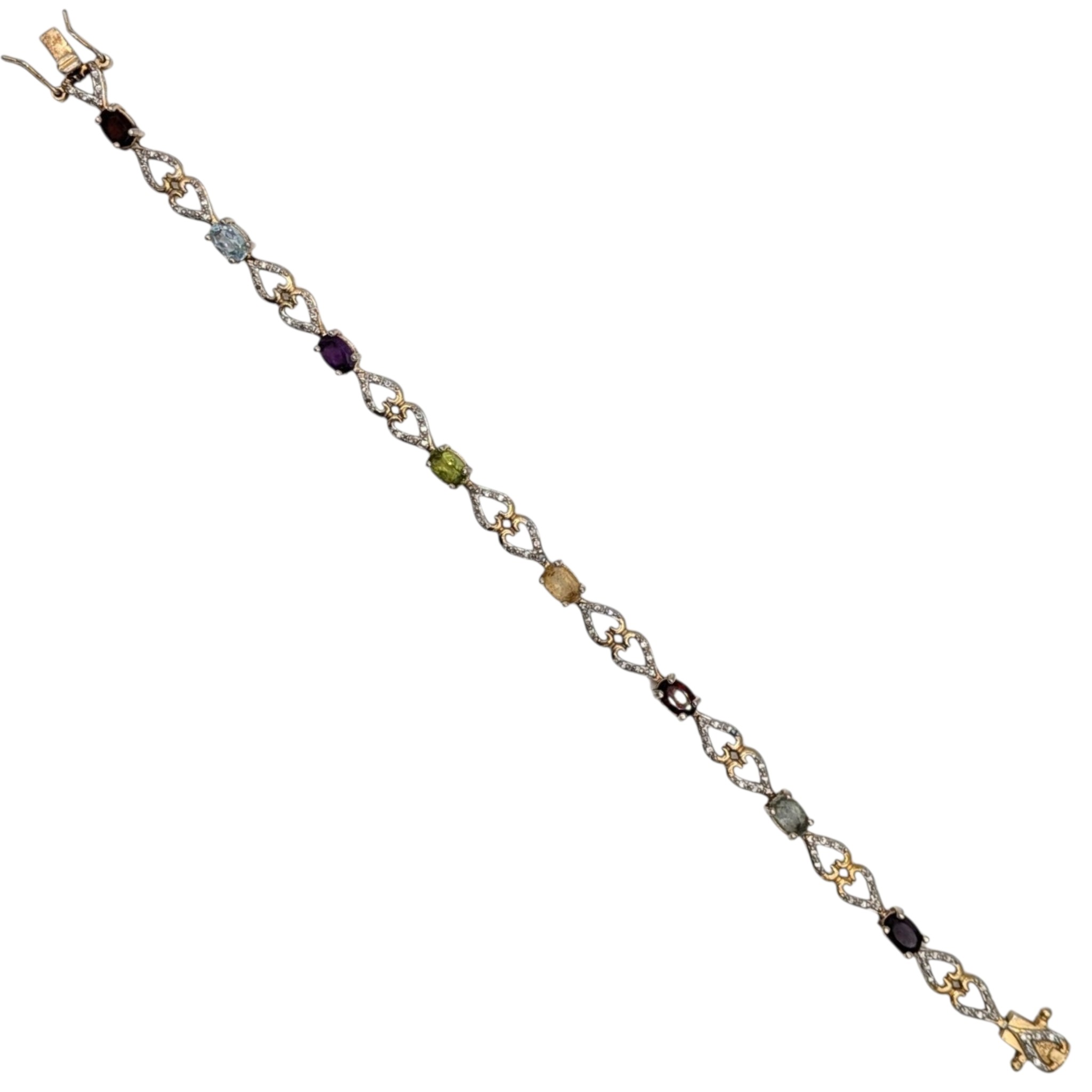 Ross Simons Gold Over Silver Multi-Stone Heart Tennis Bracelet