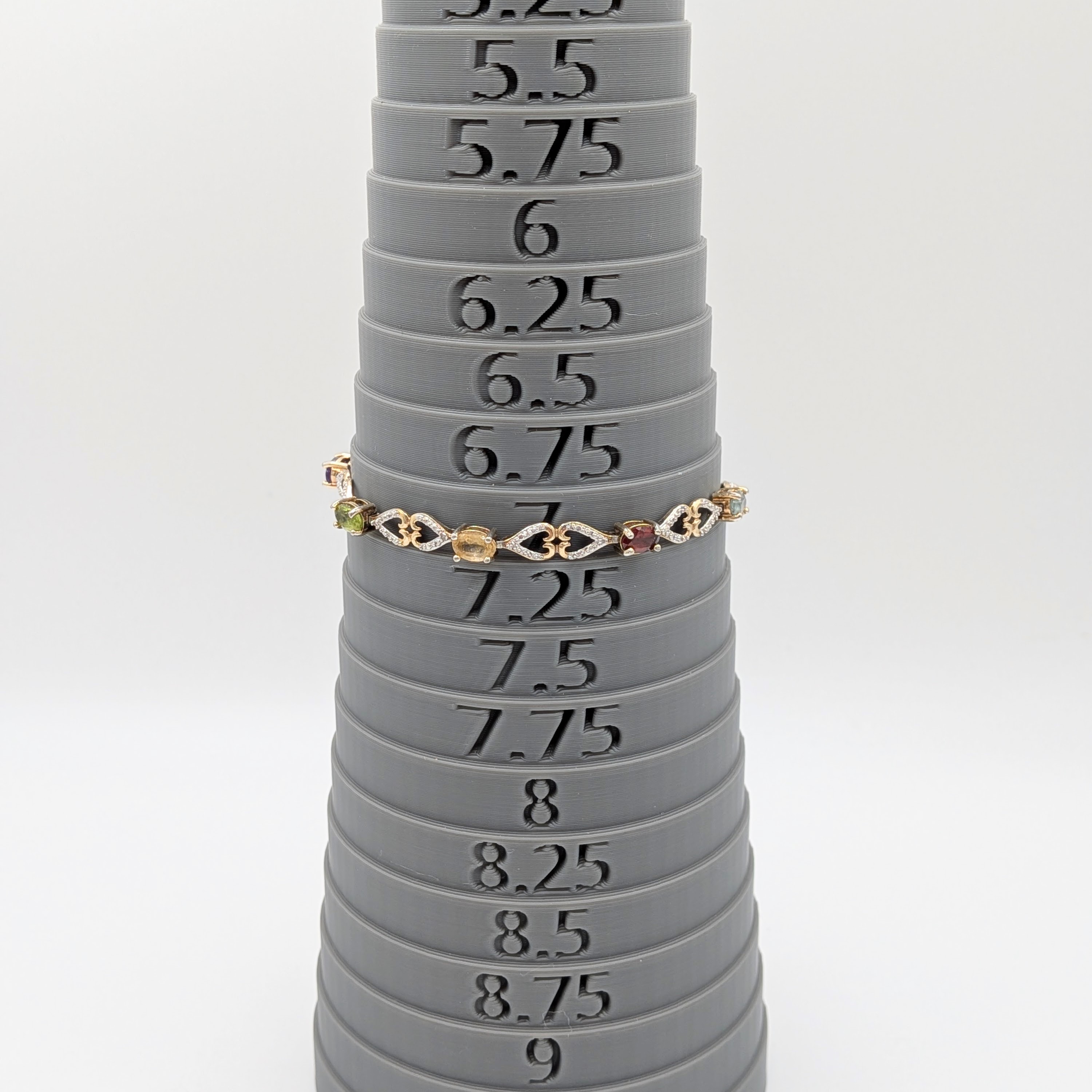 Ross Simons Gold Over Silver Multi-Stone Heart Tennis Bracelet