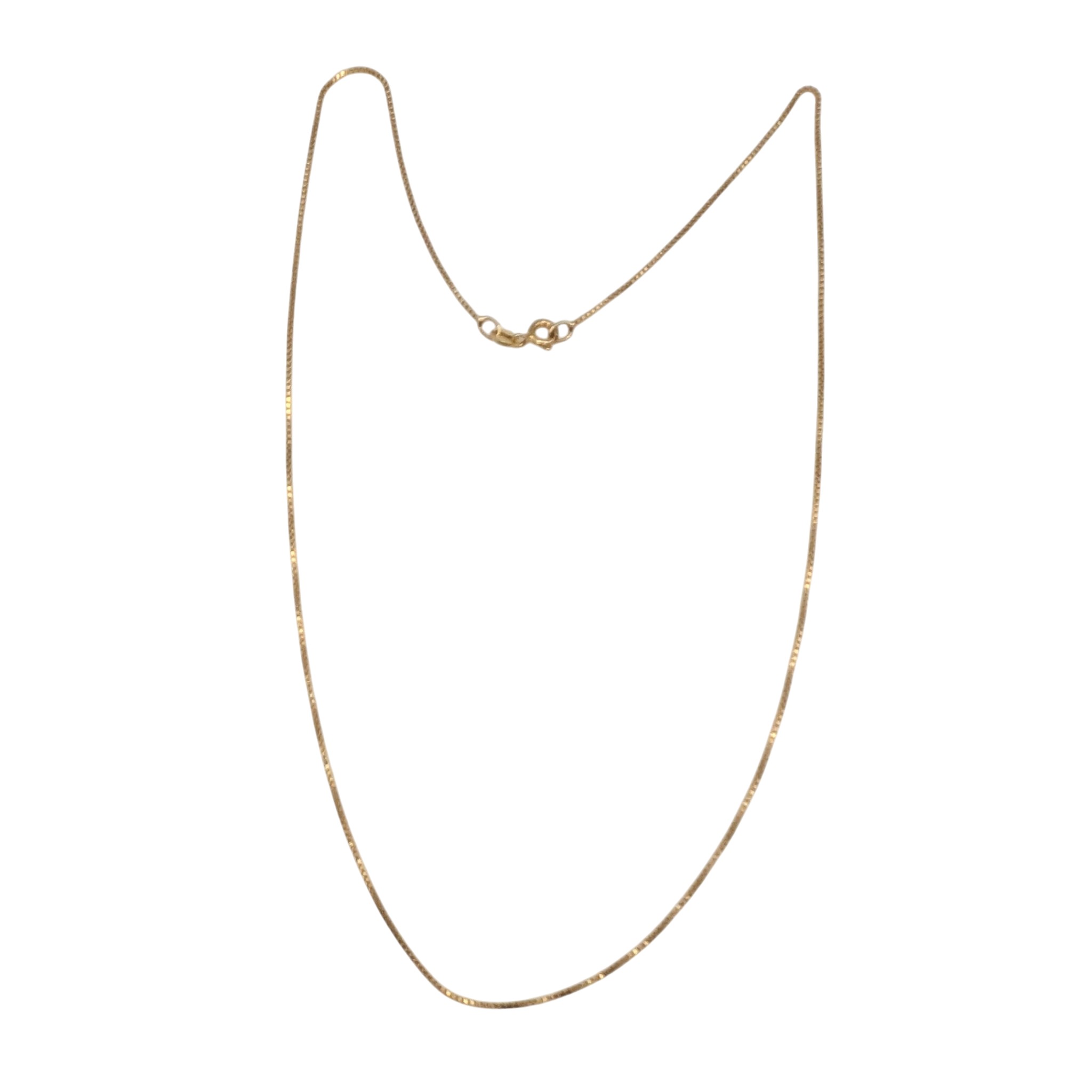 Italy Gold Over Sterling Silver Box Chain Necklace