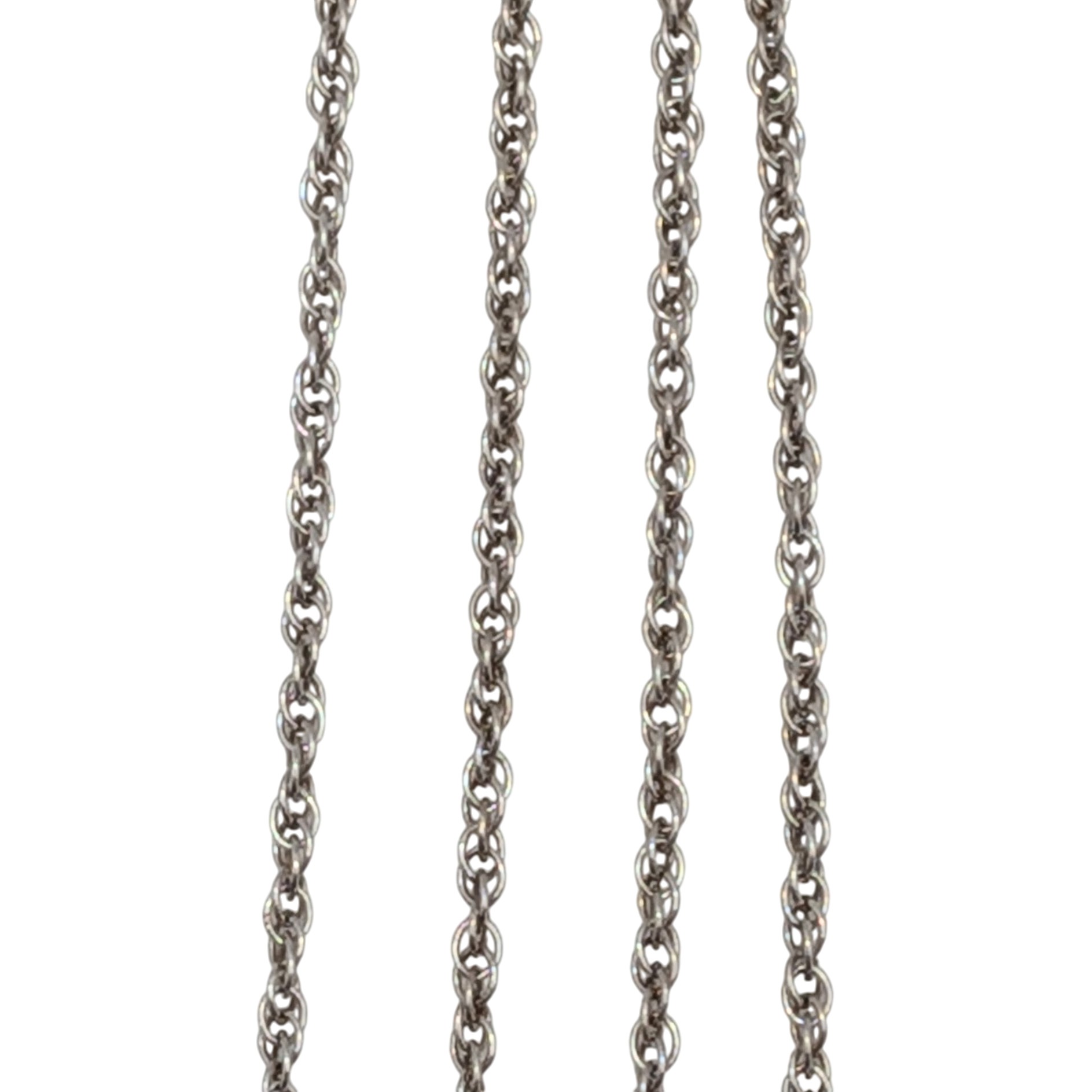 Signed Sterling Silver 1mm Rope Chain Necklace
