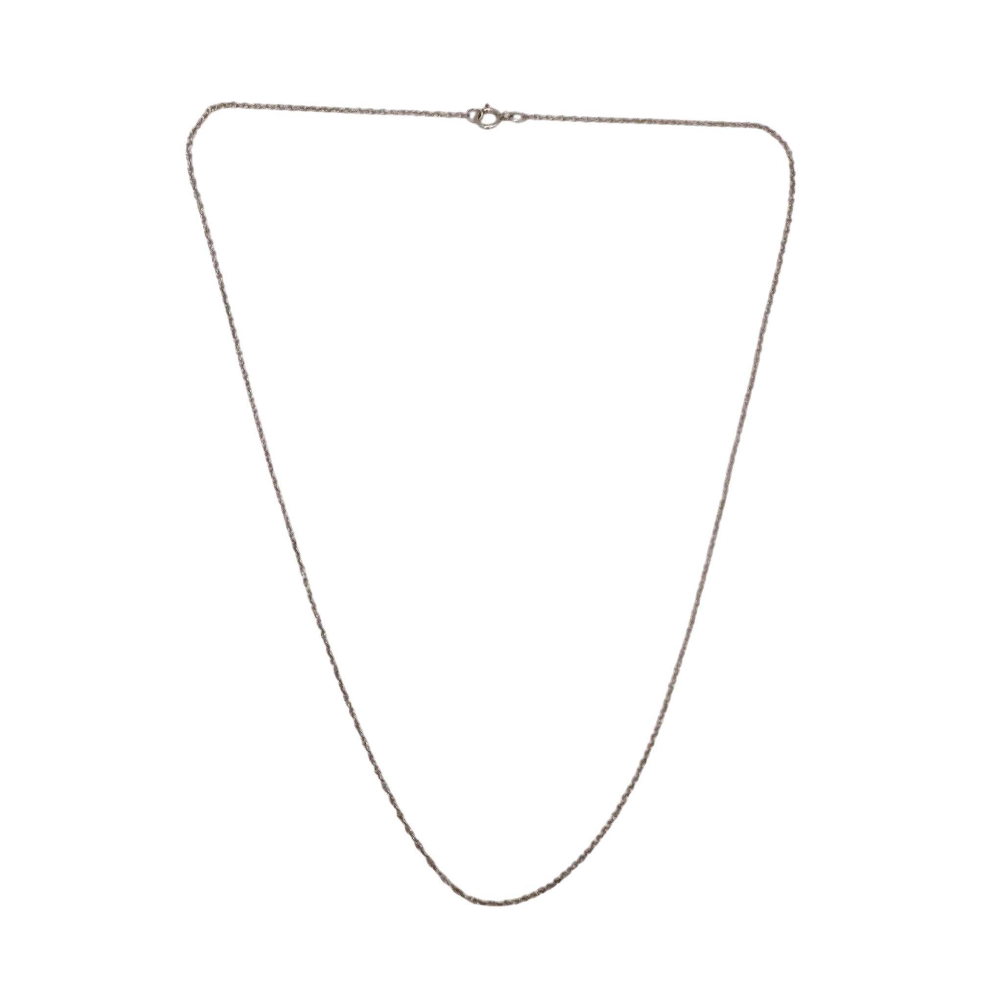 Signed Sterling Silver 1mm Rope Chain Necklace
