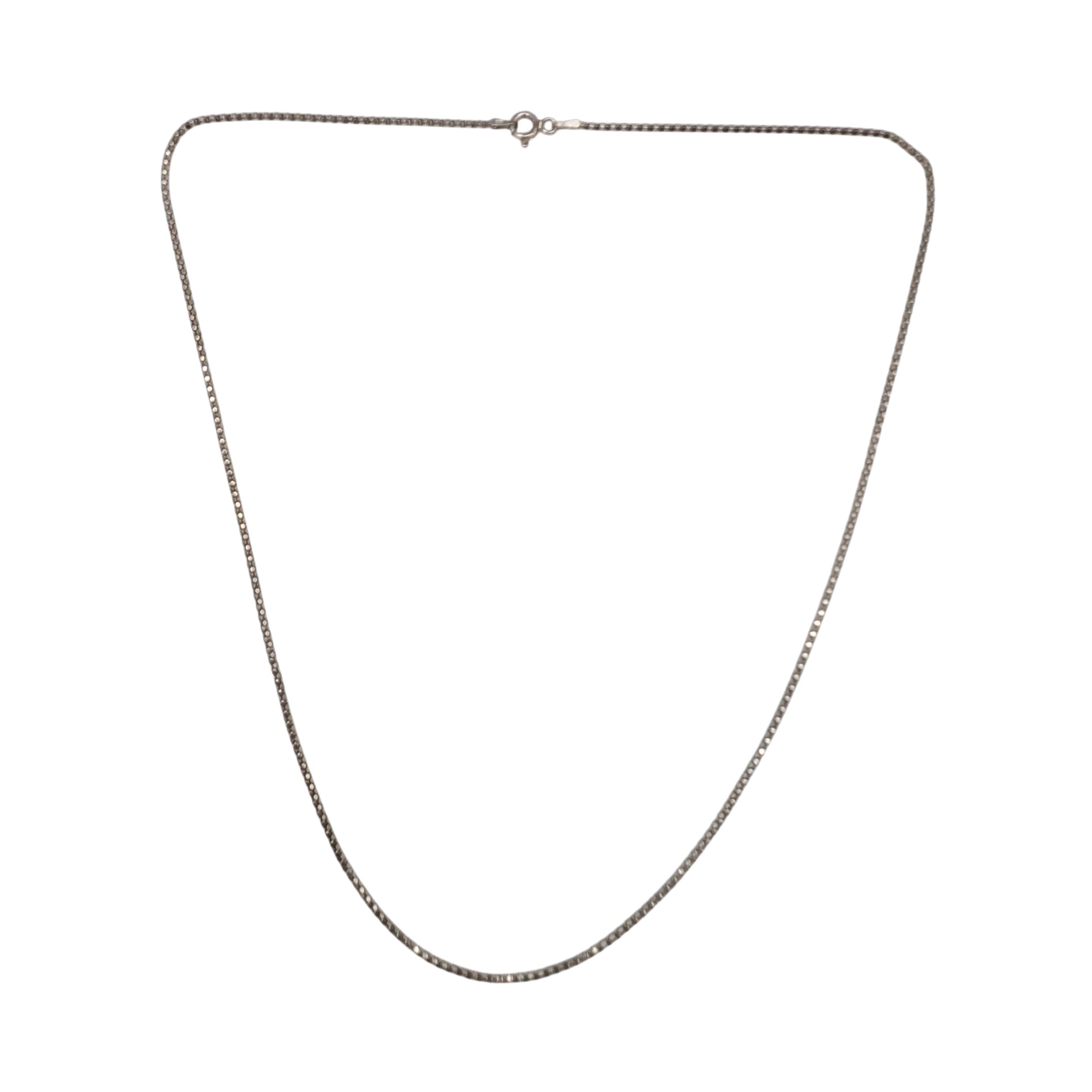 Sterling Silver Brick Link Chain Necklace
