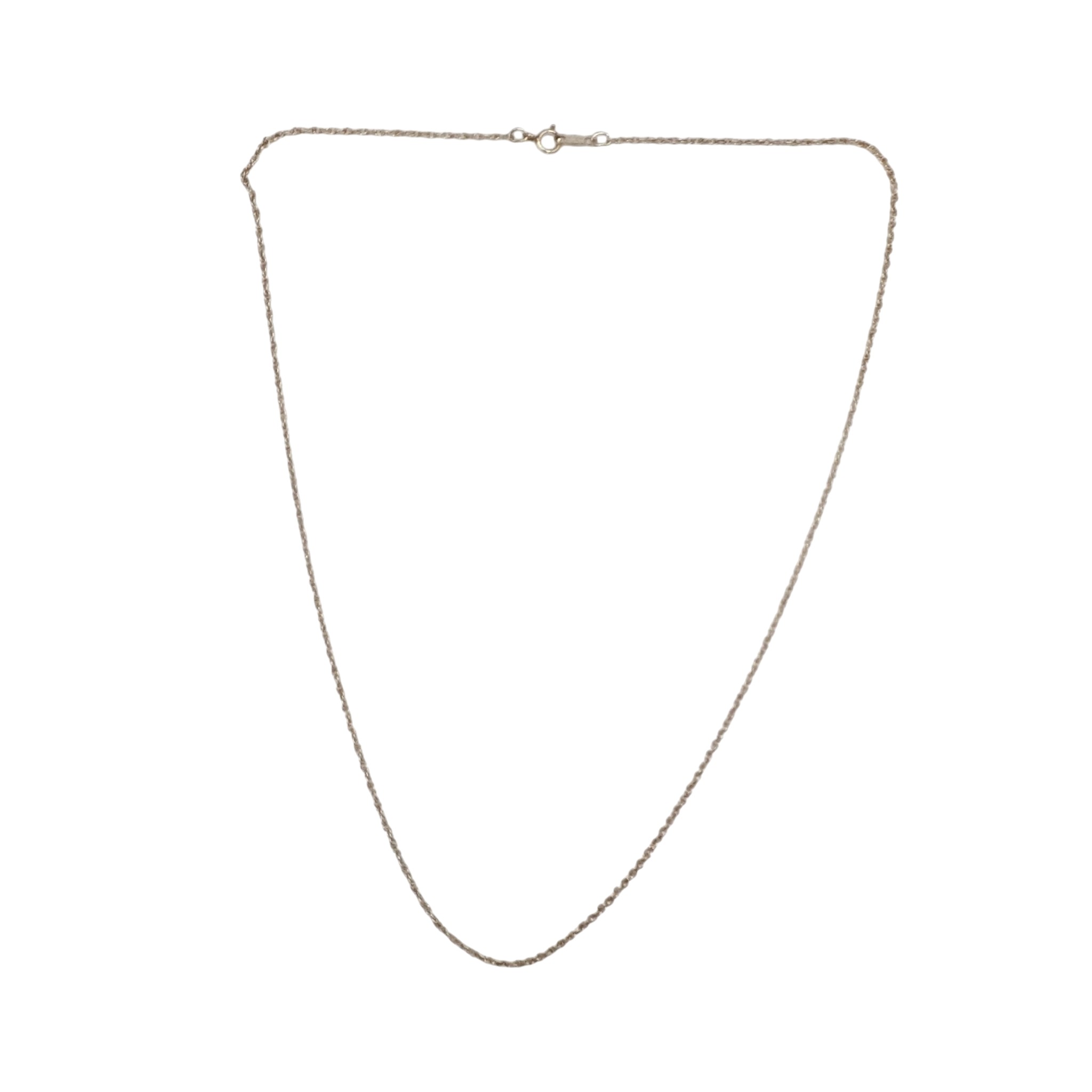 Signed Sterling Silver Wheat Chain Necklace