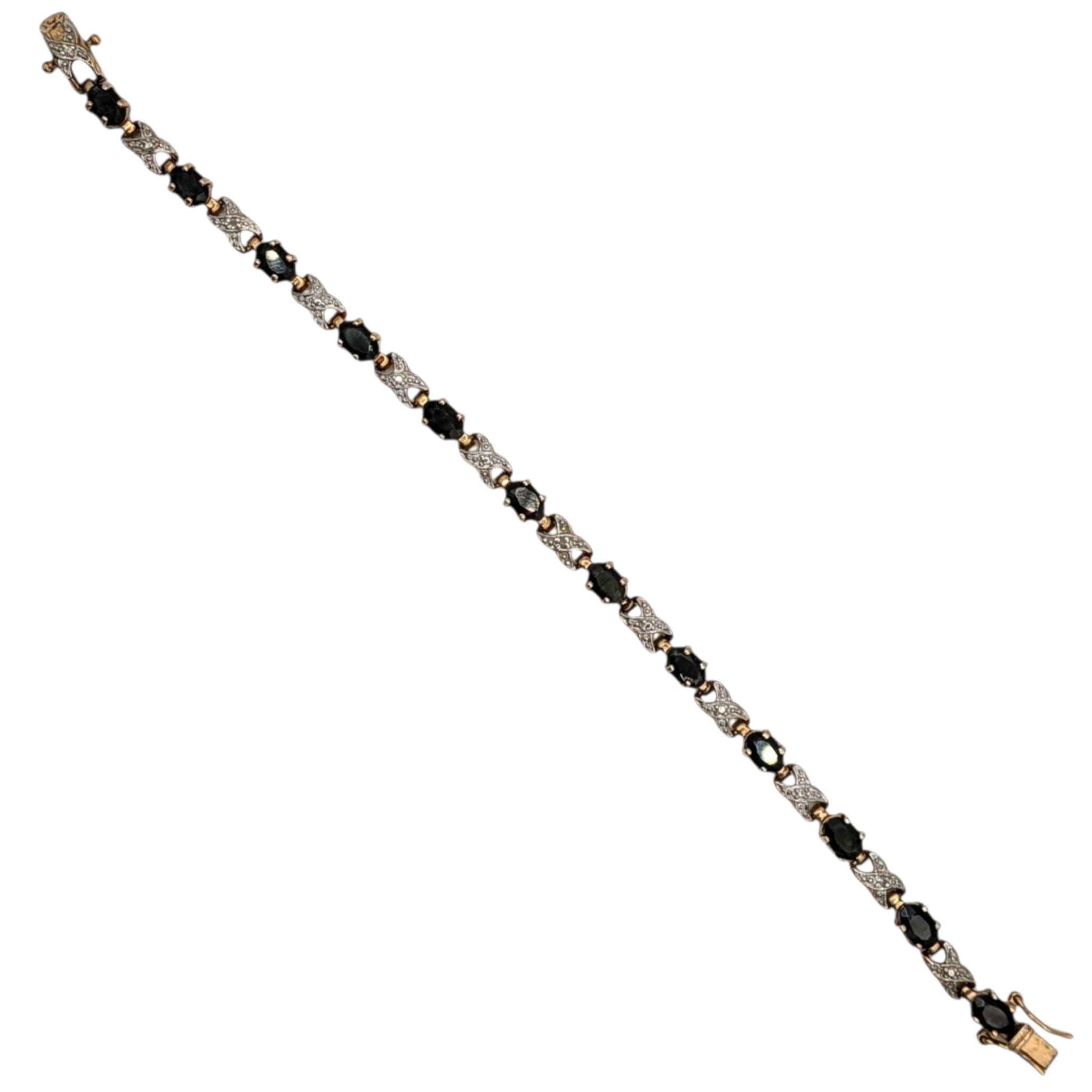 Ross Simons Gold Over Sterling Silver Topaz Diamond Tennis Bracelet