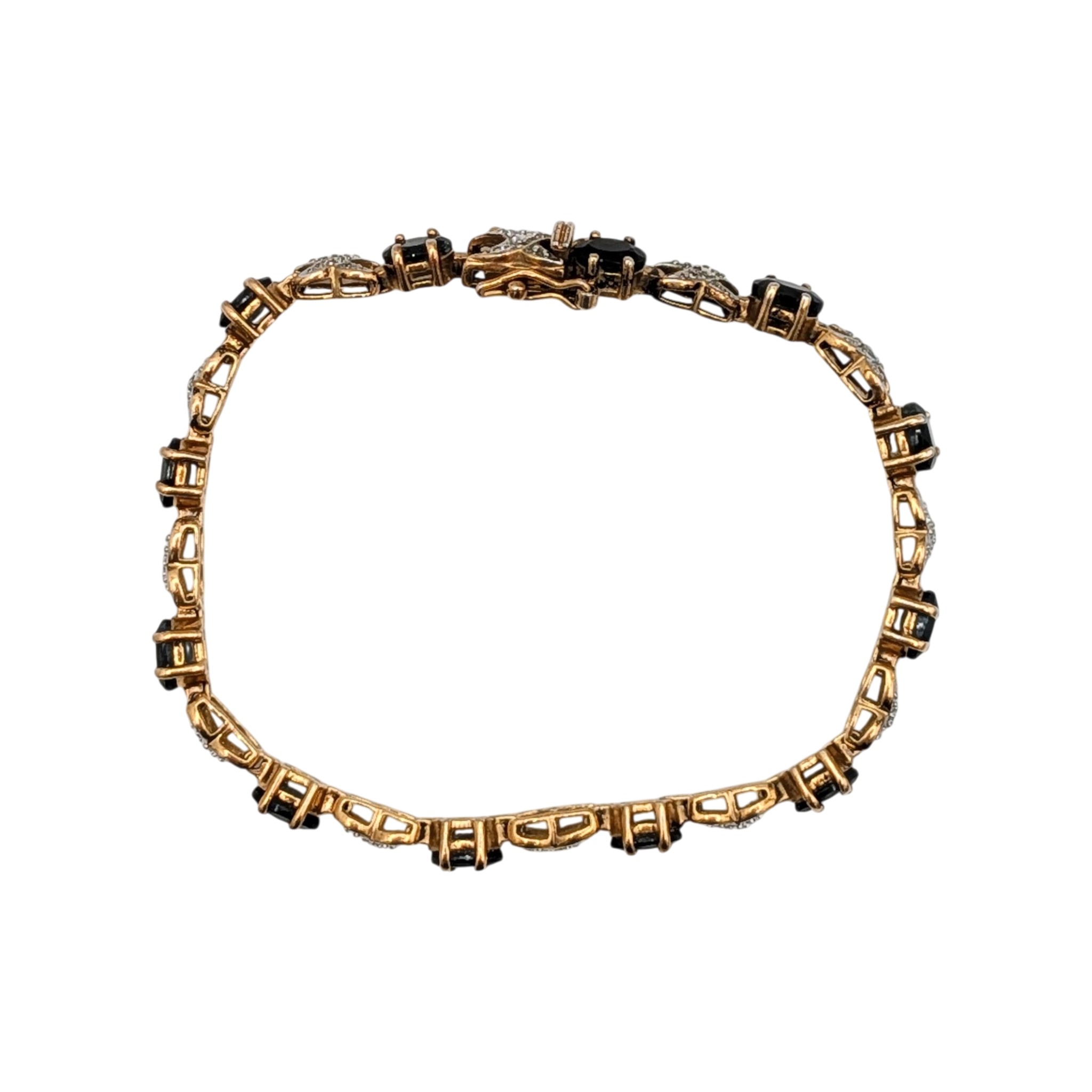 Ross Simons Gold Over Sterling Silver Topaz Diamond Tennis Bracelet