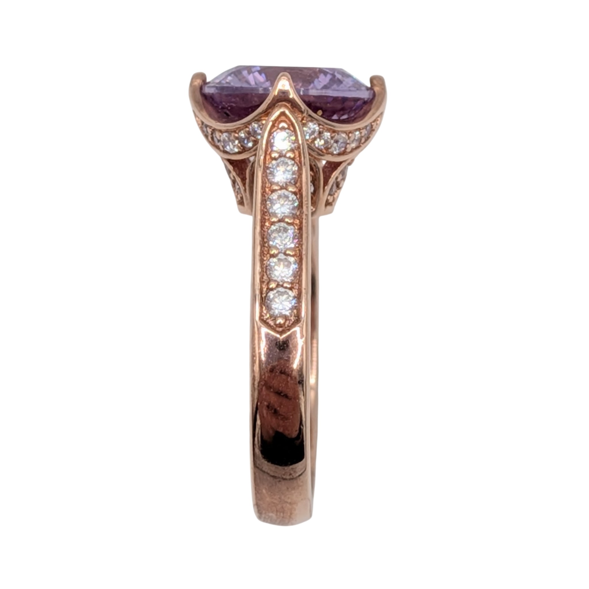 Prime American Jewel Rose Gold Over Sterling Silver CZ Cathedral Ring Size 5.75