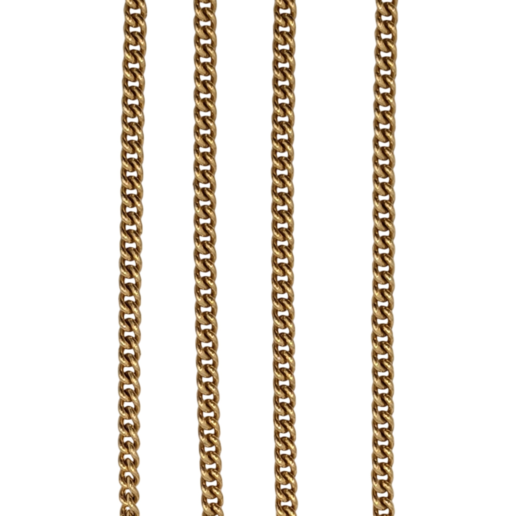 Signed Gold Over Silver Curb Chain Necklace