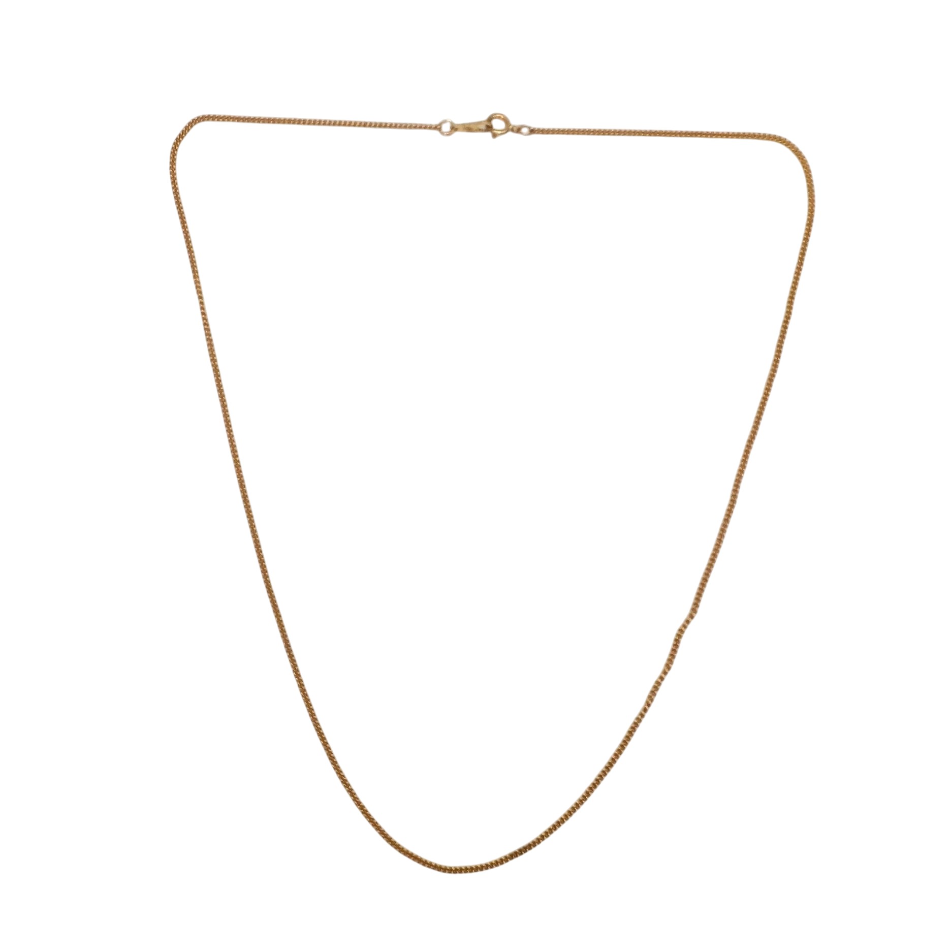 Signed Gold Over Silver Curb Chain Necklace