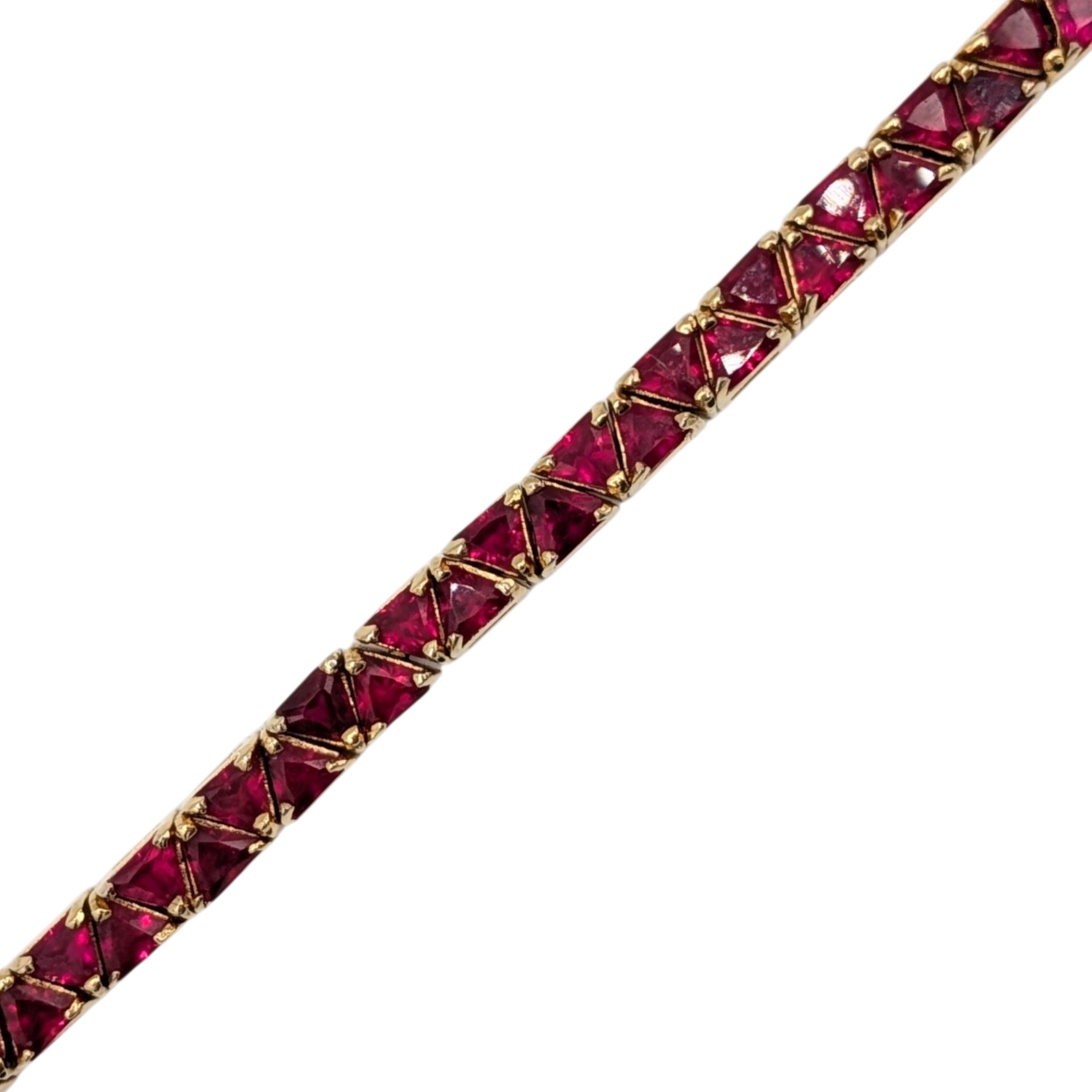 Signed Gold Over Sterling Silver Ruby Tennis Bracelet