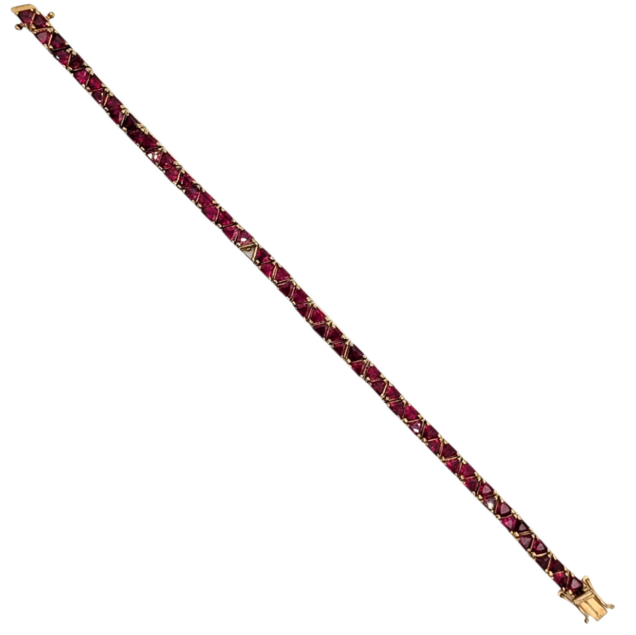 Signed Gold Over Sterling Silver Ruby Tennis Bracelet