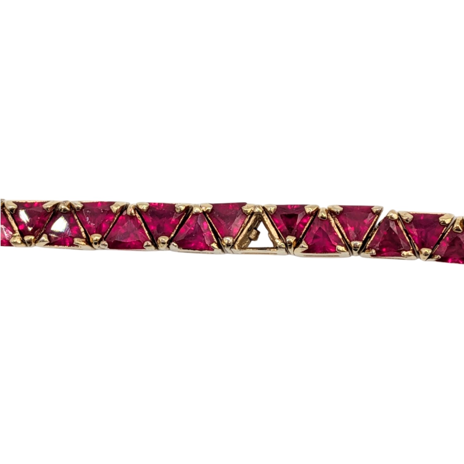 Signed Gold Over Sterling Silver Ruby Tennis Bracelet