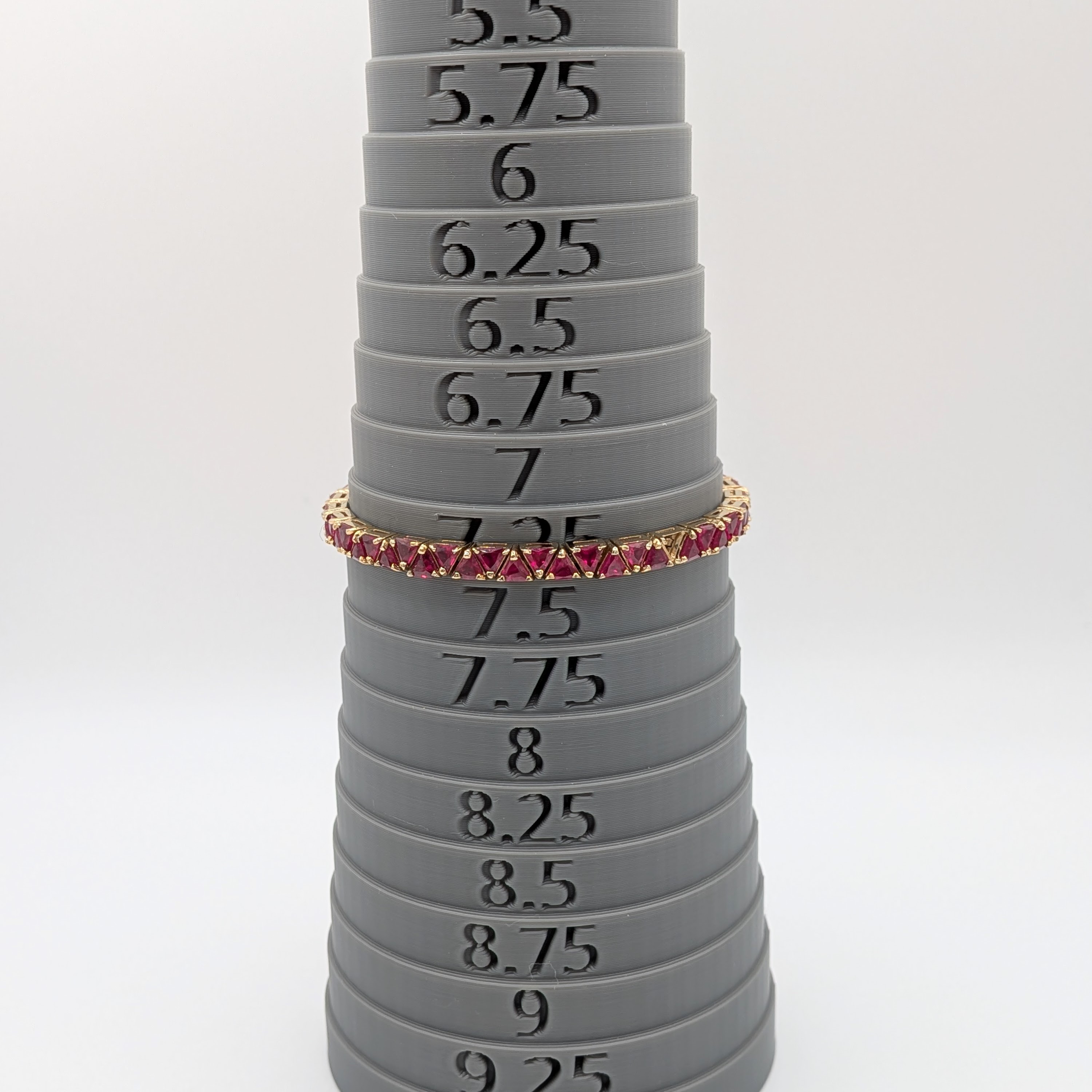 Signed Gold Over Sterling Silver Ruby Tennis Bracelet