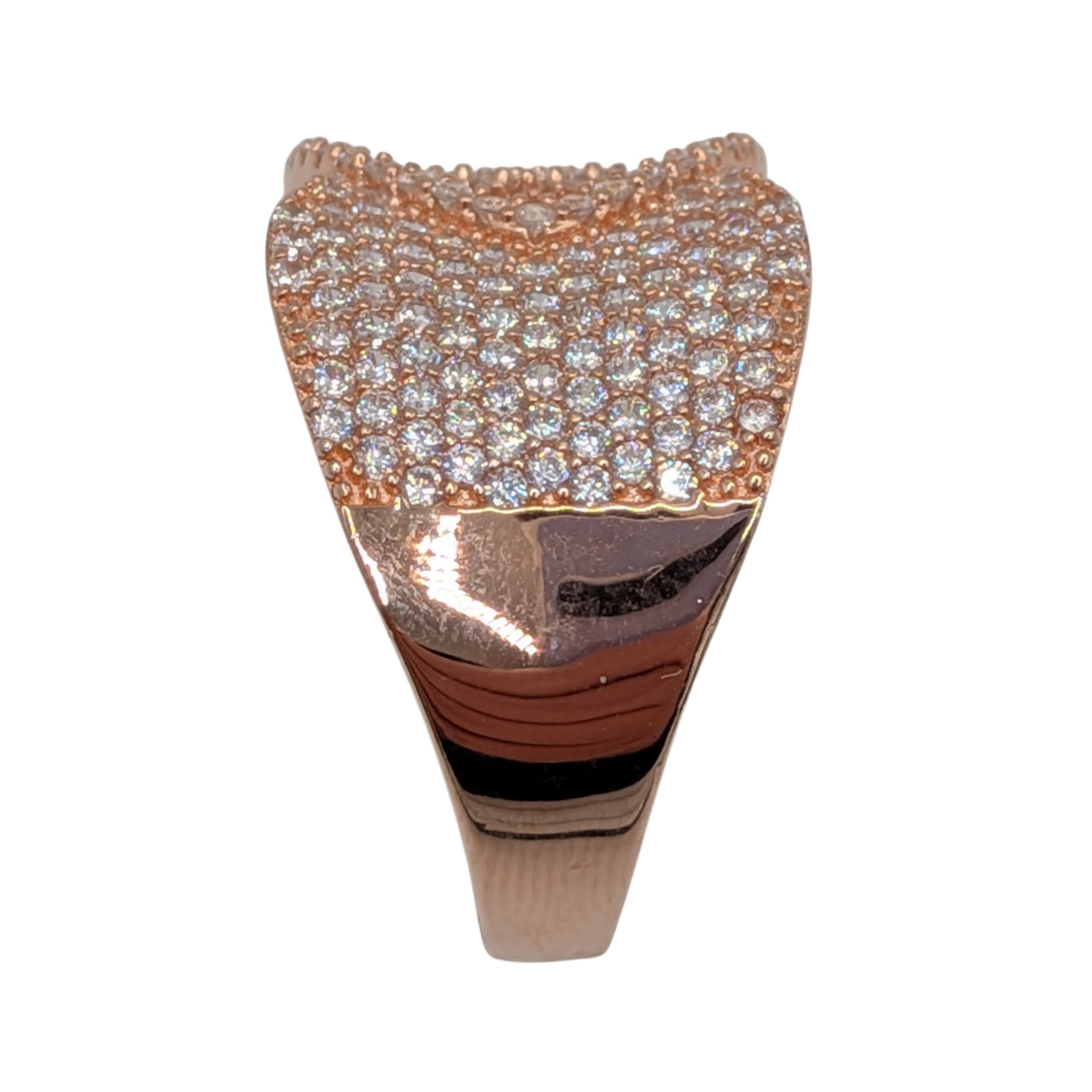 Bella Luce Rose Gold Over Sterling Silver Pink White Diamond Ring Size 10.5