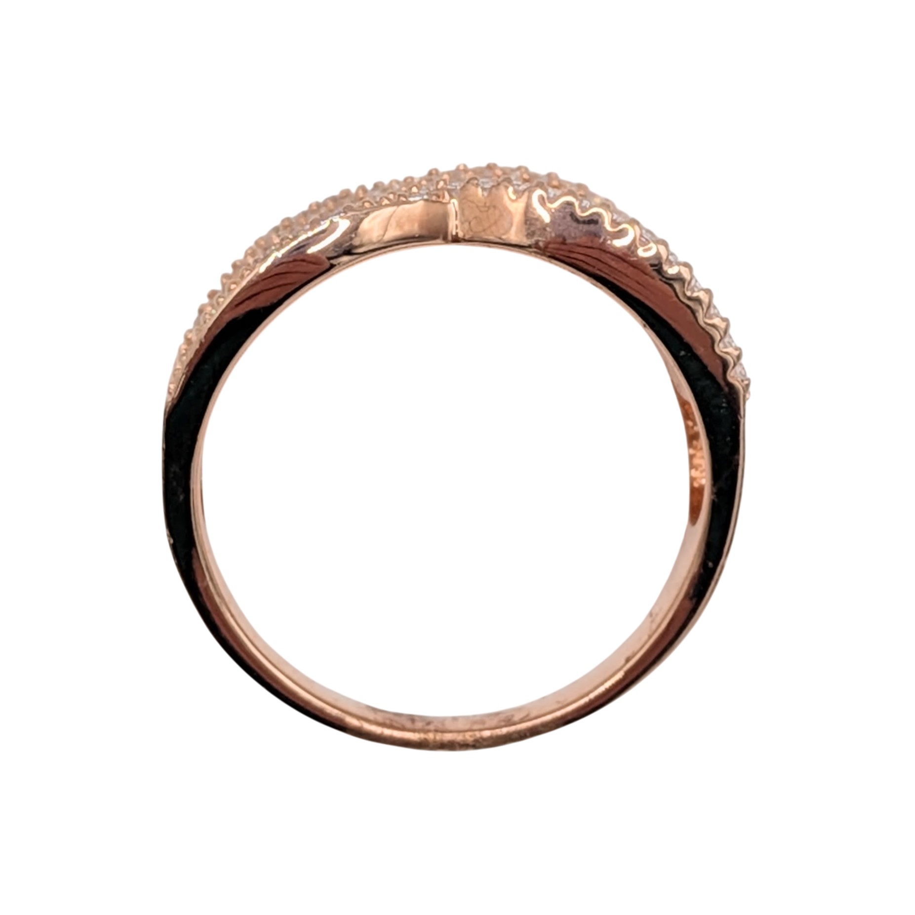 Bella Luce Rose Gold Over Sterling Silver Pink White Diamond Ring Size 10.5