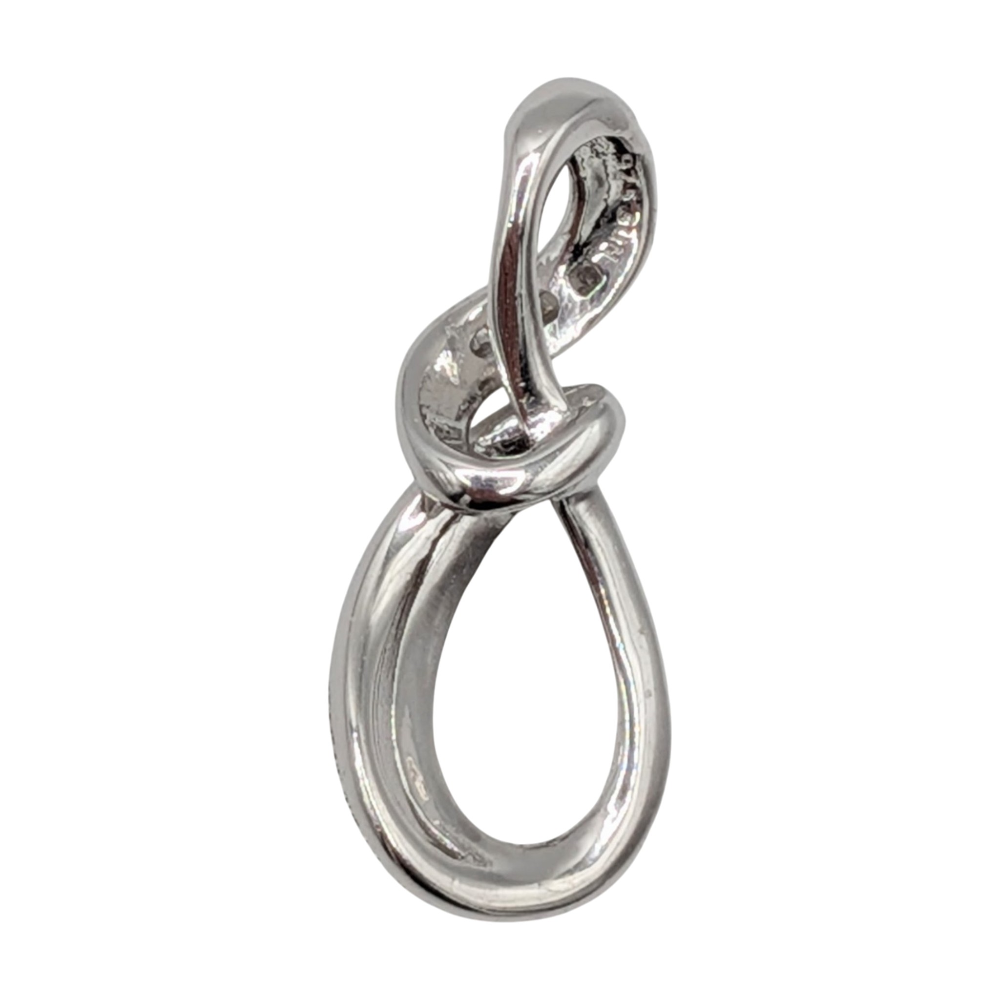 Signed Sterling Silver CZ Looped Slide Pendant